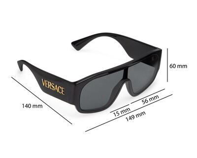 Foto 7 | Lentes de Sol Unisex Versace Rectangulares Negros