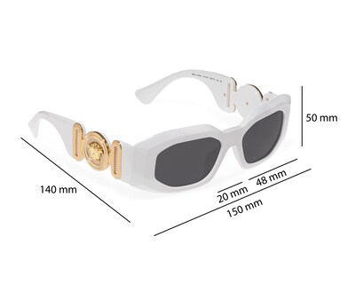 Foto 7 | Lentes de Sol para Mujer Versace Rectangulares Blancos