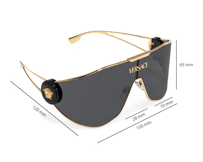 Foto 7 | Lentes de Sol para Mujer Versace Rectangulares Dorados