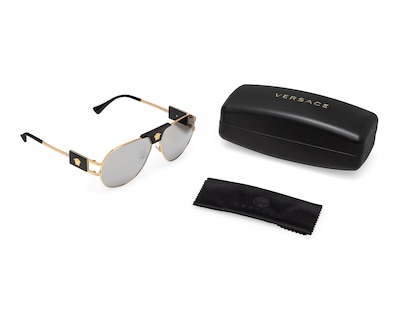 Foto 5 | Lentes de Sol Unisex Versace Aviador Dorados