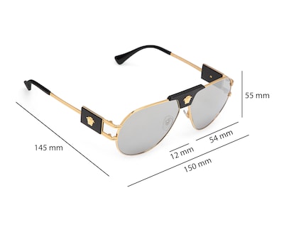Foto 7 | Lentes de Sol Unisex Versace Aviador Dorados