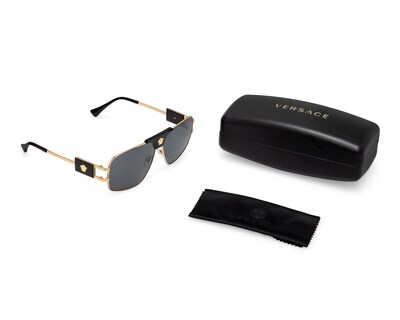Foto 5 | Lentes de Sol Unisex Versace Aviador Dorados
