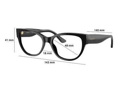 Foto 6 | Armazón Oftálmico para Mujer Vogue Cat Eye Negro