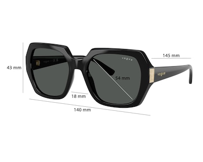 Foto 6 | Lentes de Sol para Mujer Vogue Cuadrados Negros