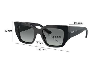 Foto 6 | Lentes de Sol para Mujer Vogue Rectangular Negro