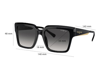 Foto 6 | Lentes de Sol para Mujer Vogue Cuadrados Negro