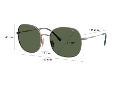 Foto 7 | Lentes de Sol para Mujer Vogue Redondos Gris
