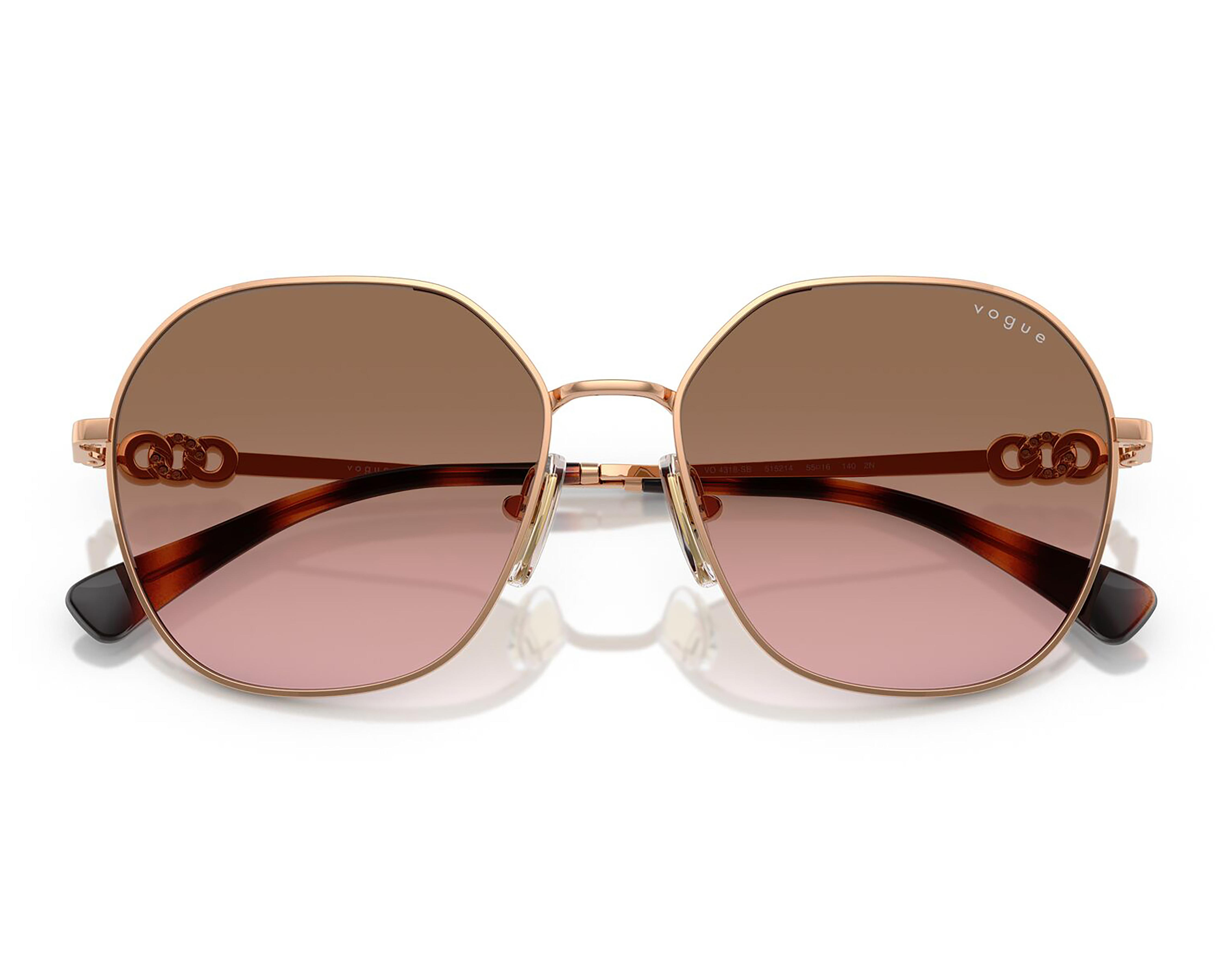 Foto 6 pulgar | Lentes de Sol para Mujer Vogue Redondos Oro Rosa