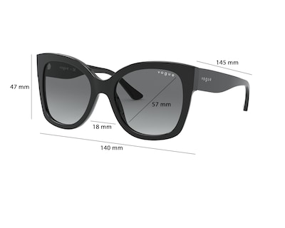 Foto 6 | Lentes de Sol para Mujer Vogue Redondos Negro
