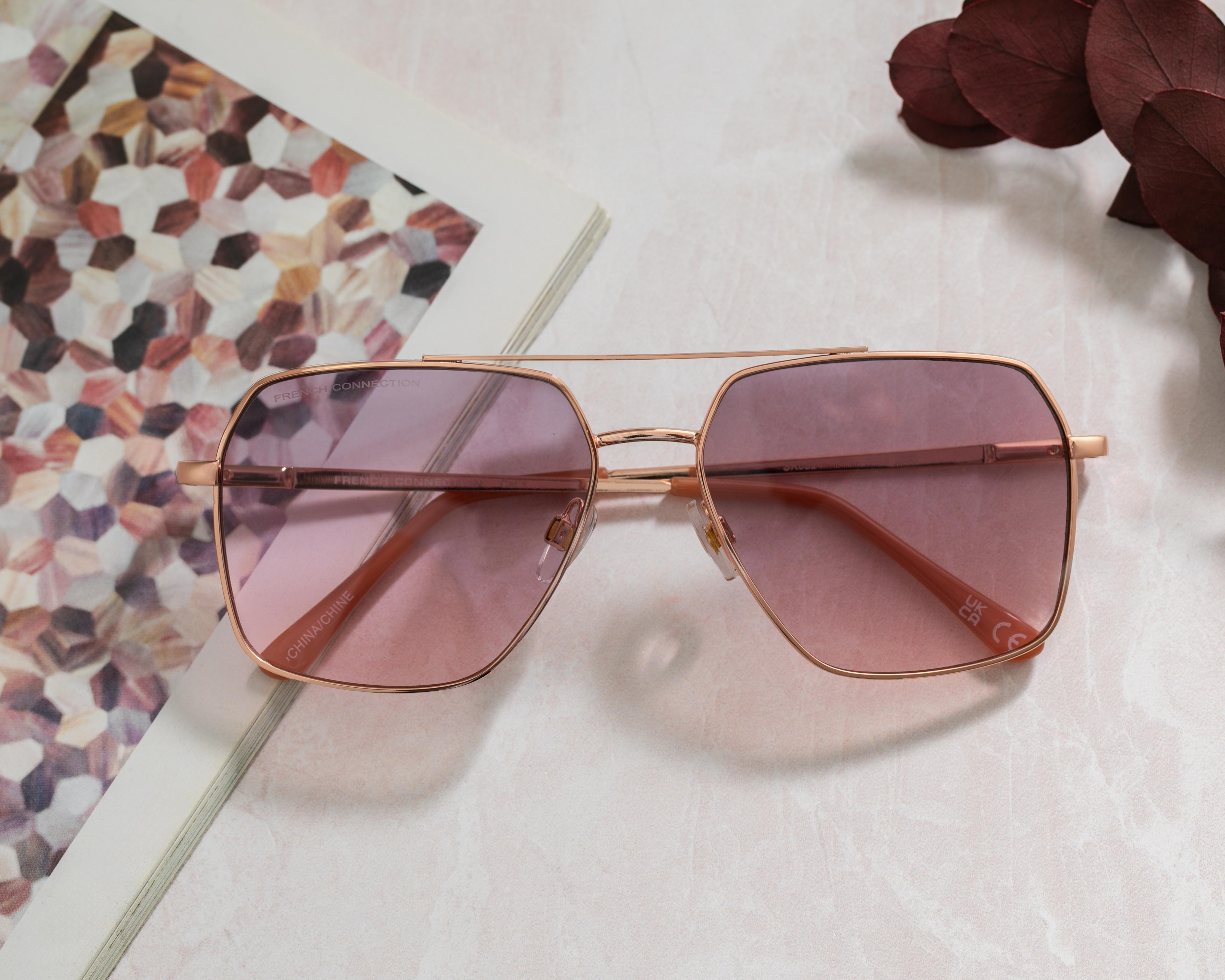 Foto 6 | Lentes de Sol para Mujer French Connection Aviador Oro Rosa