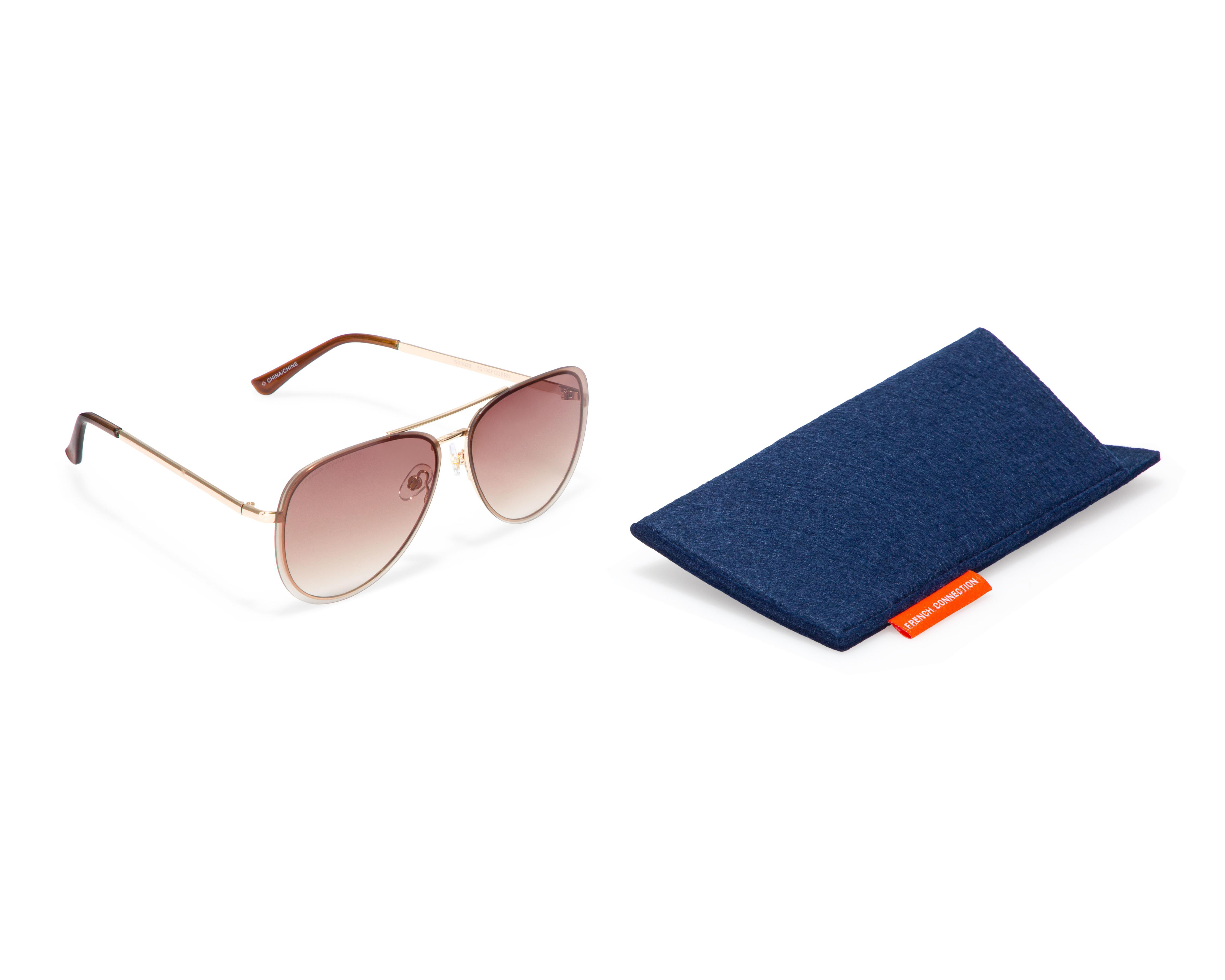 Foto 5 | Lentes de Sol para Mujer French Connection Aviador 52198FCUBRN Dorado