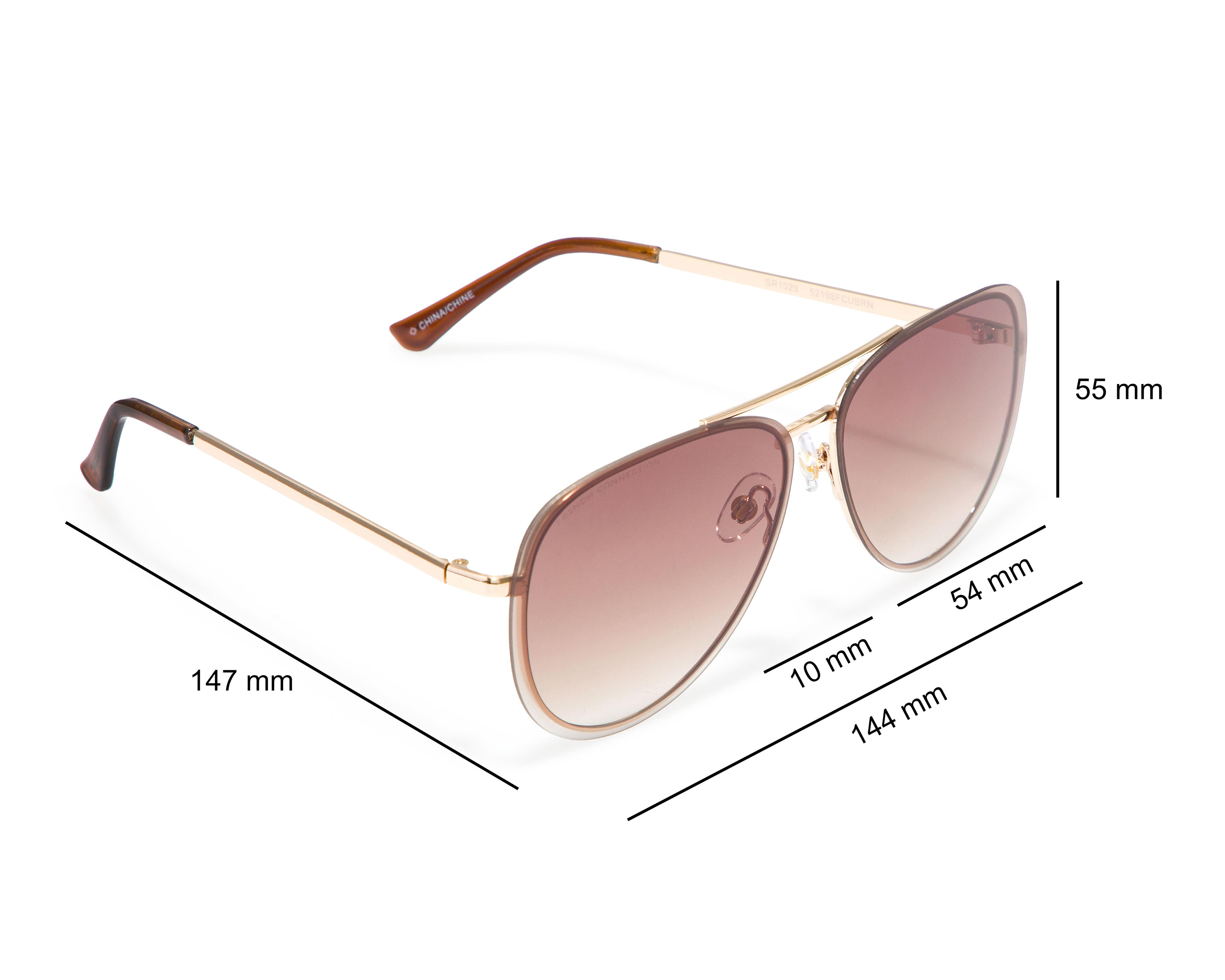 Foto 7 pulgar | Lentes de Sol para Mujer French Connection Aviador 52198FCUBRN Dorado