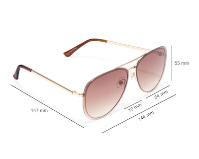 Foto 6 | Lentes de Sol para Mujer French Connection Aviador 52198FCUBRN Dorado