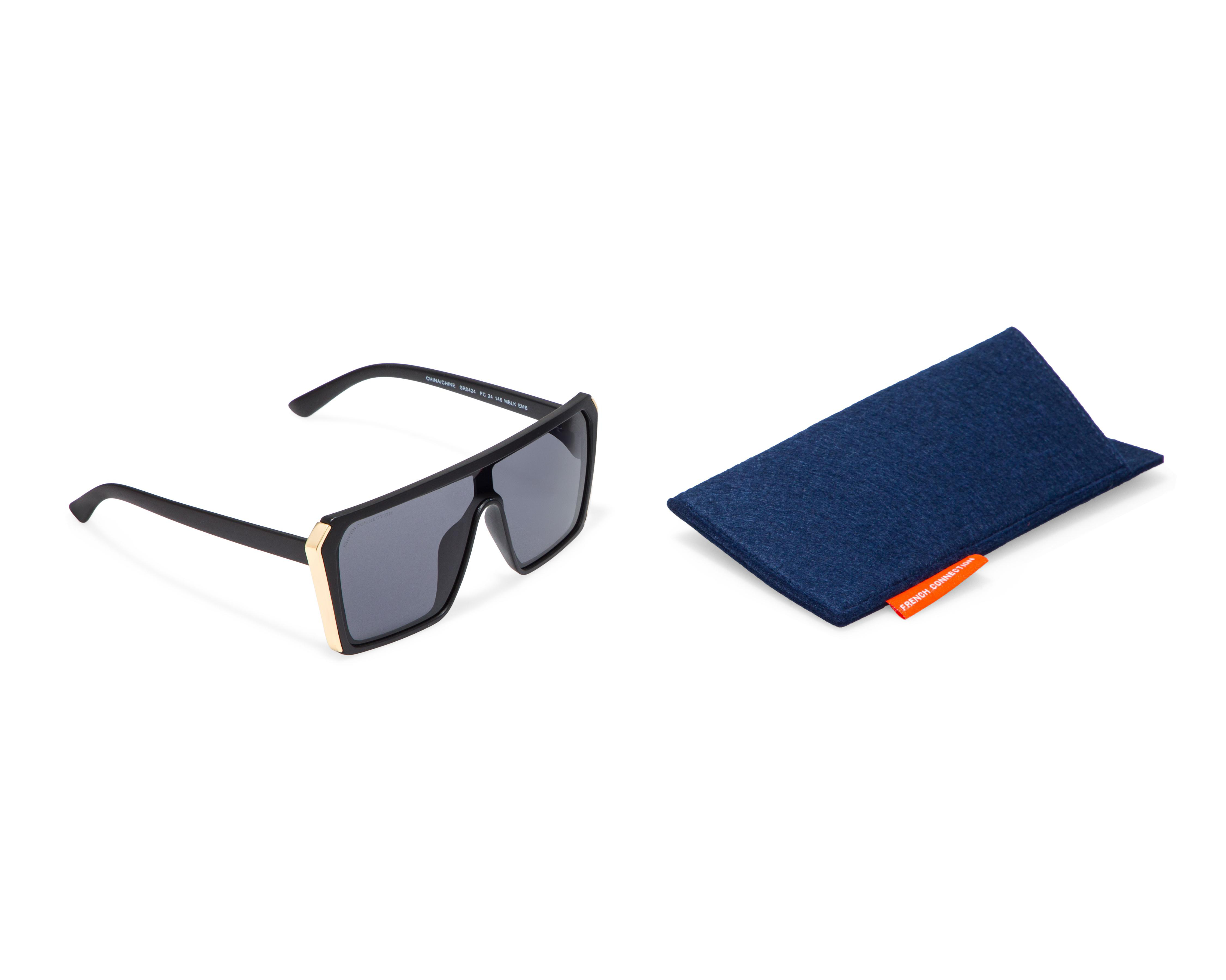 Foto 6 pulgar | Lentes de Sol para Mujer French Connection Shield FC 24 145 MBLK Negros
