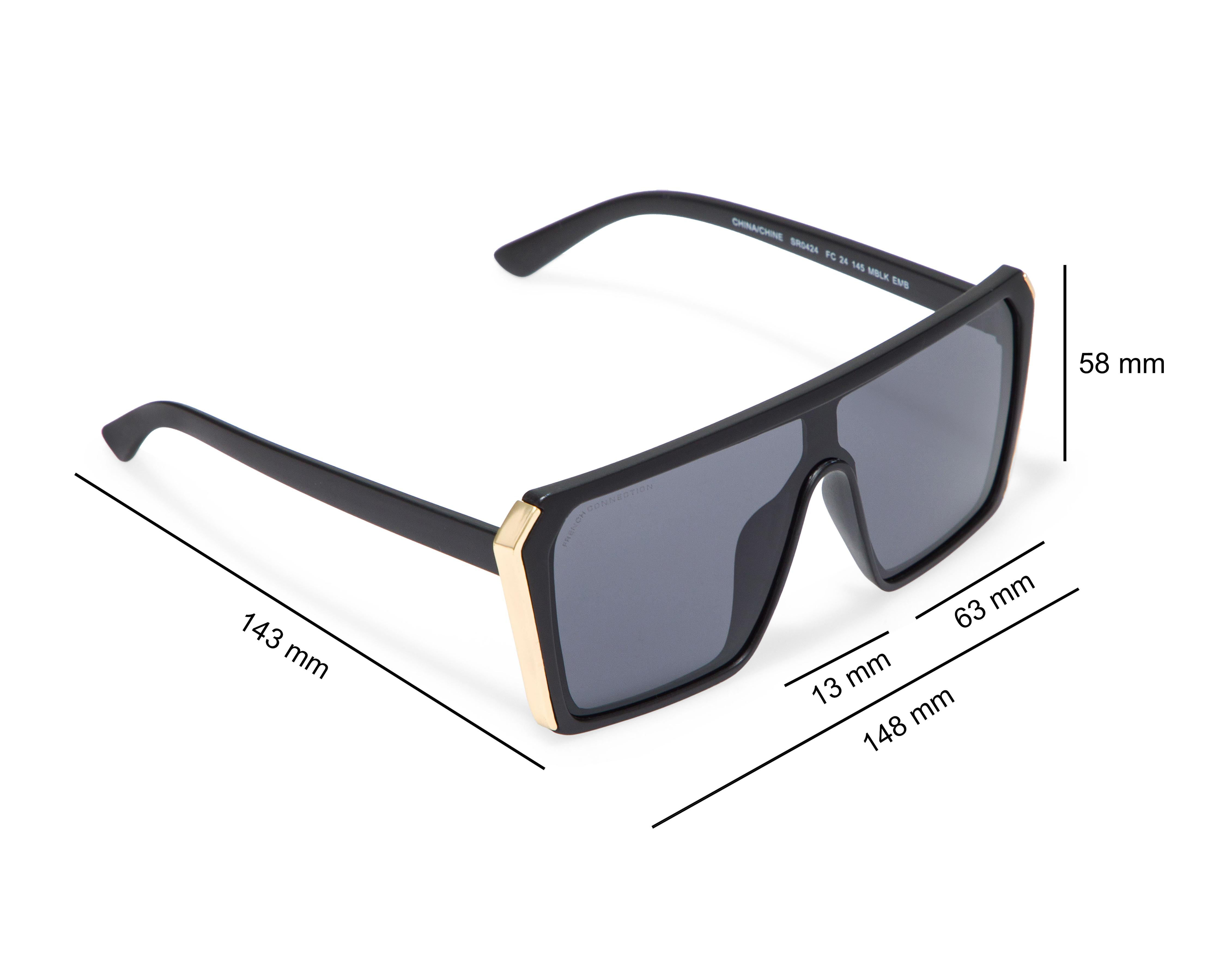 Foto 7 pulgar | Lentes de Sol para Mujer French Connection Shield FC 24 145 MBLK Negros