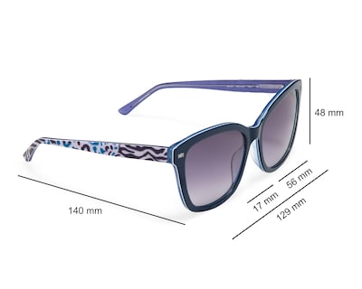 Foto 7 | Lentes de Sol para Mujer Bebe Rectangulares Azules