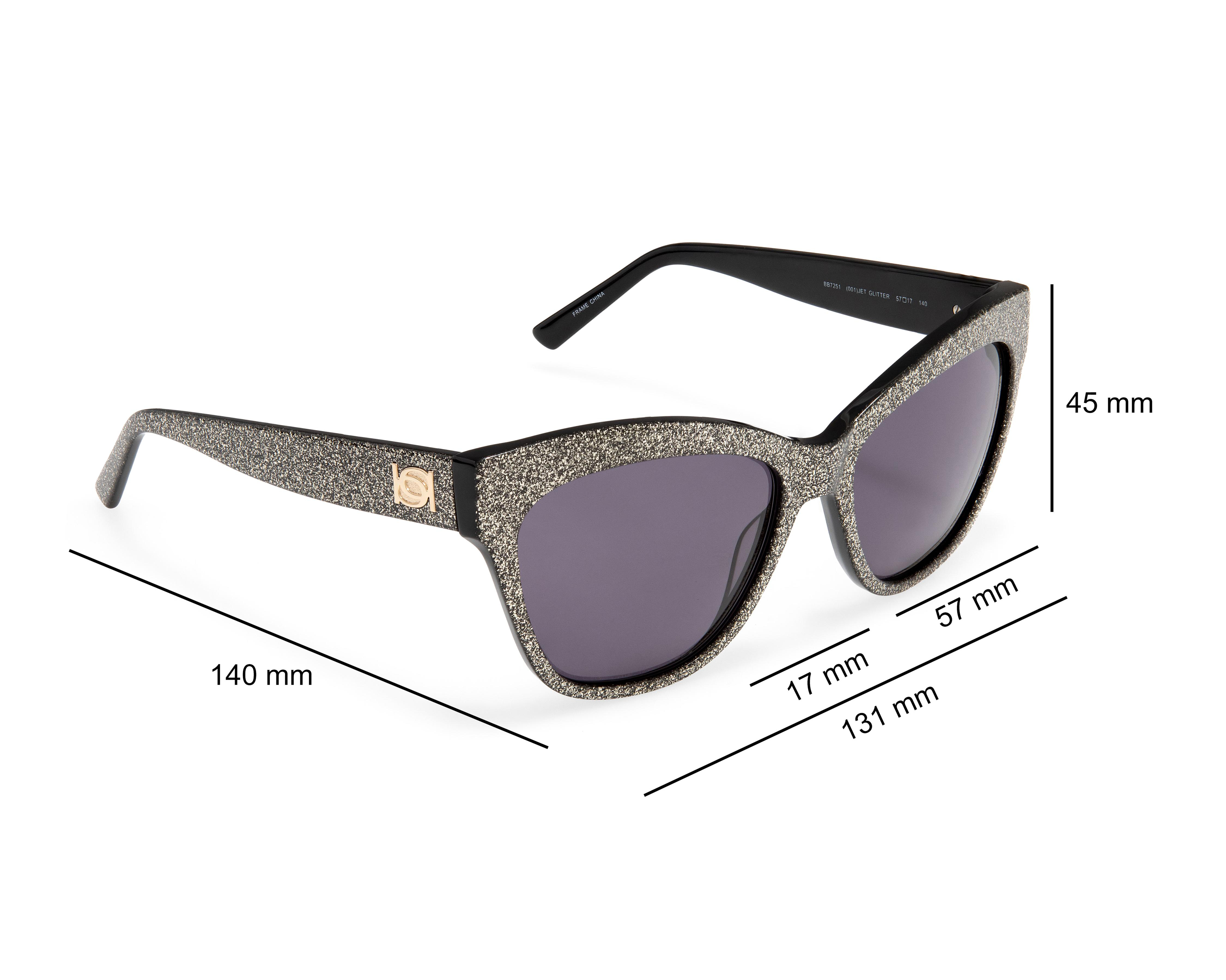 Foto 8 pulgar | Lentes de Sol para Mujer Bebe Rectangulares BB7251-5717-001 Negros