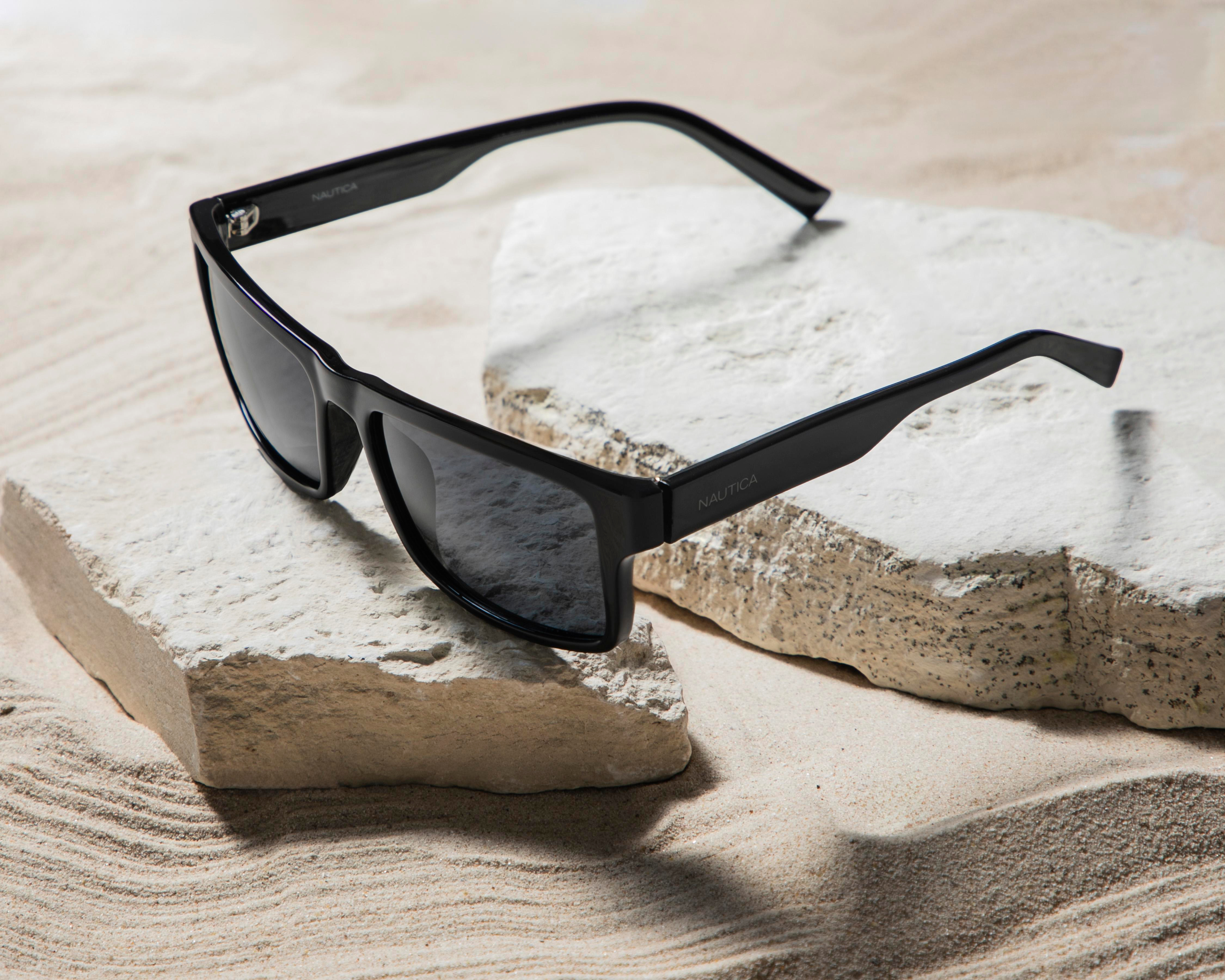 Foto 7 pulgar | Lentes de Sol para Hombre Nautica Rectangulares Negros