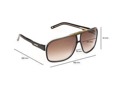 Foto 7 | Lentes de Sol para Hombre Carrera Cuadradas Grand Prix Negros