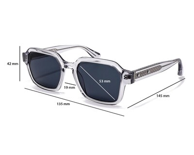 Foto 6 | Lentes de Sol para Hombre All Saints Cuadrados Grises