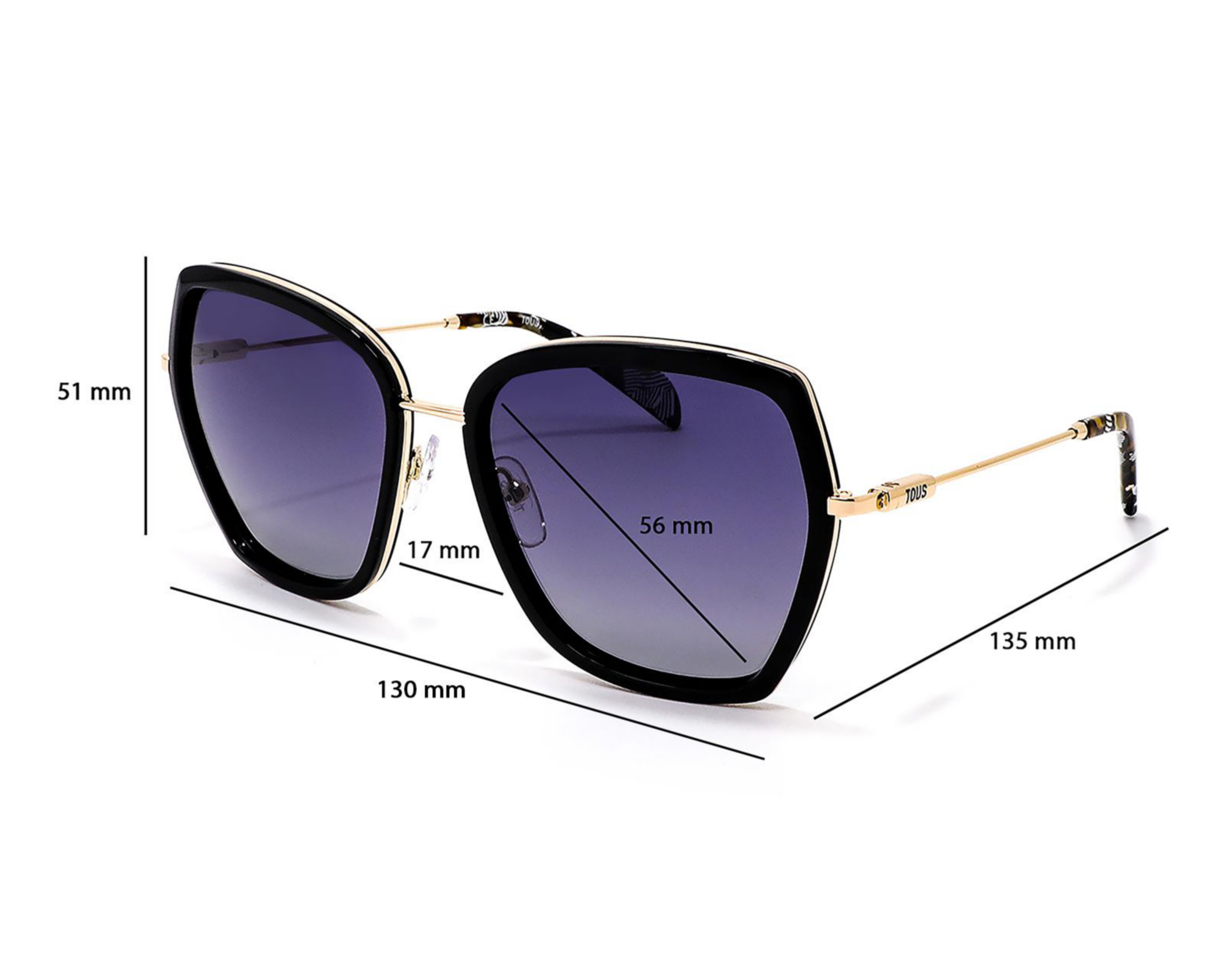 Foto 7 pulgar | Lentes de Sol para Mujer Tous Cuadrados Oro Rosa