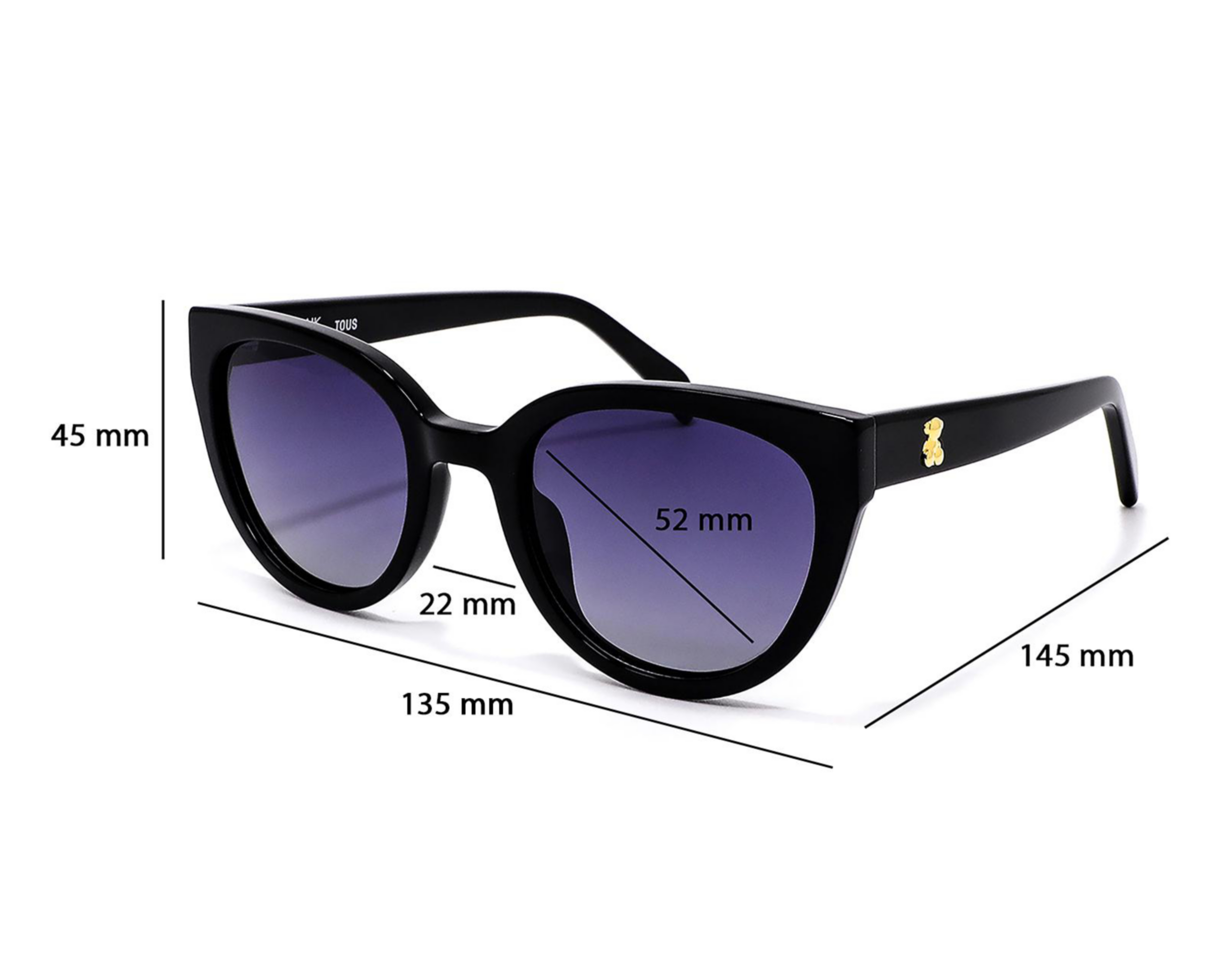 Foto 7 pulgar | Lentes de Sol para Mujer Tous Cat Eye Negro
