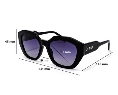 Foto 5 | Lentes de Sol para Mujer TOUS Rectangulares 00C95 Negros