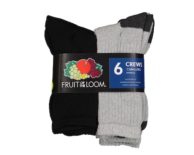 Foto 3 | Calcetas Deportivas Largas Fruit of the Loom para Hombre 6 Pares