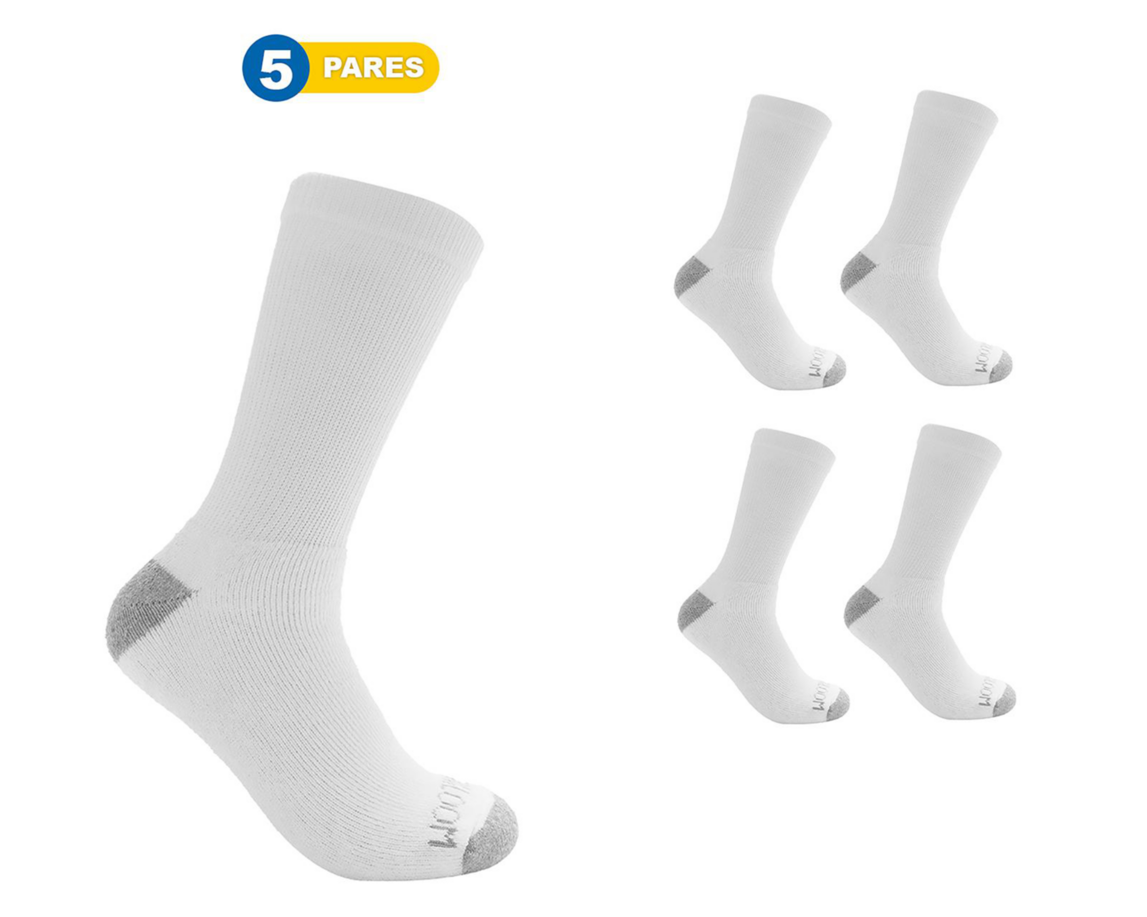 Calcetas Largas Deportivas Fruit of the Loom para Hombre 5 Pares $119