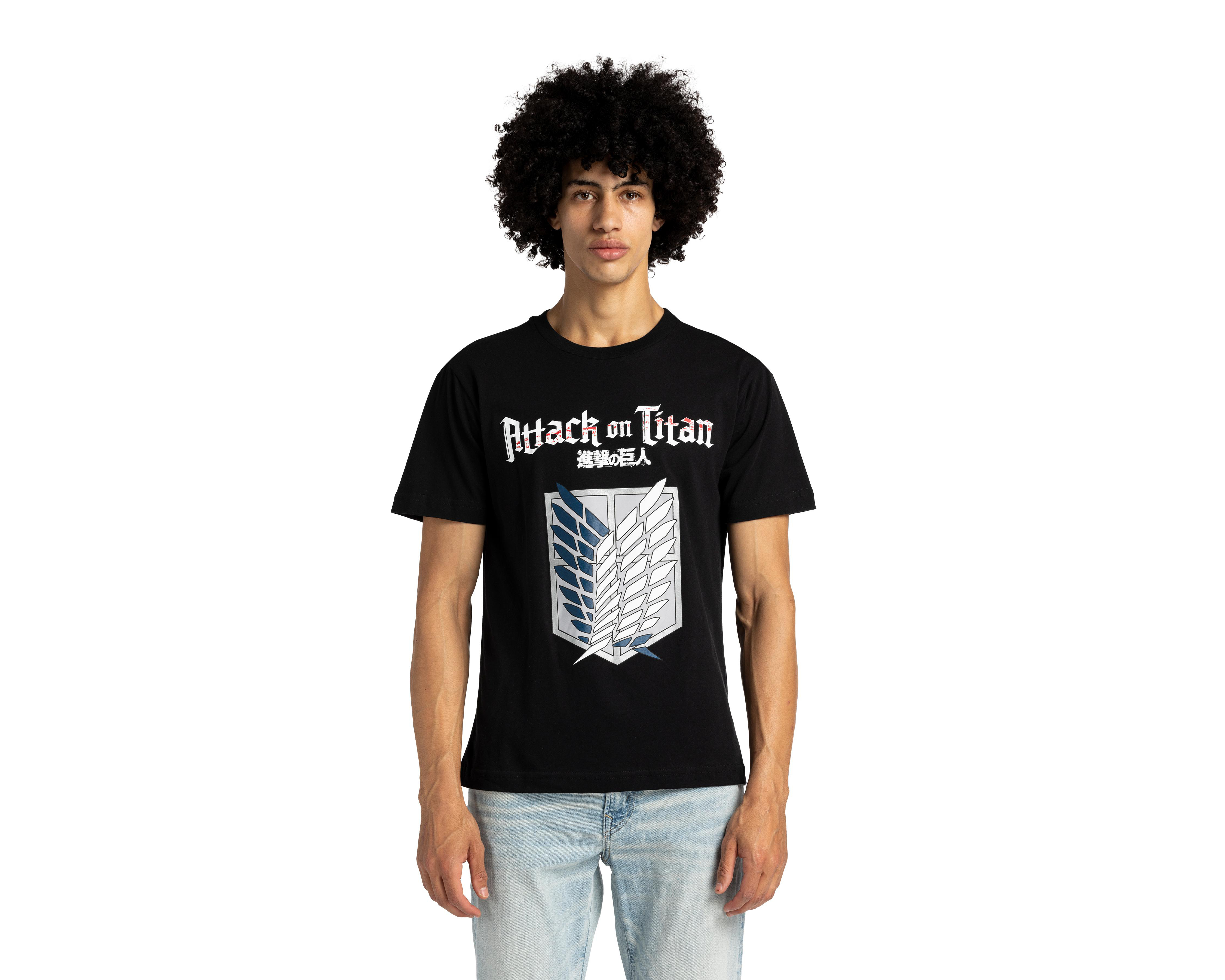 Foto 2 pulgar | Playera Attack on Titan Cuello Redondo