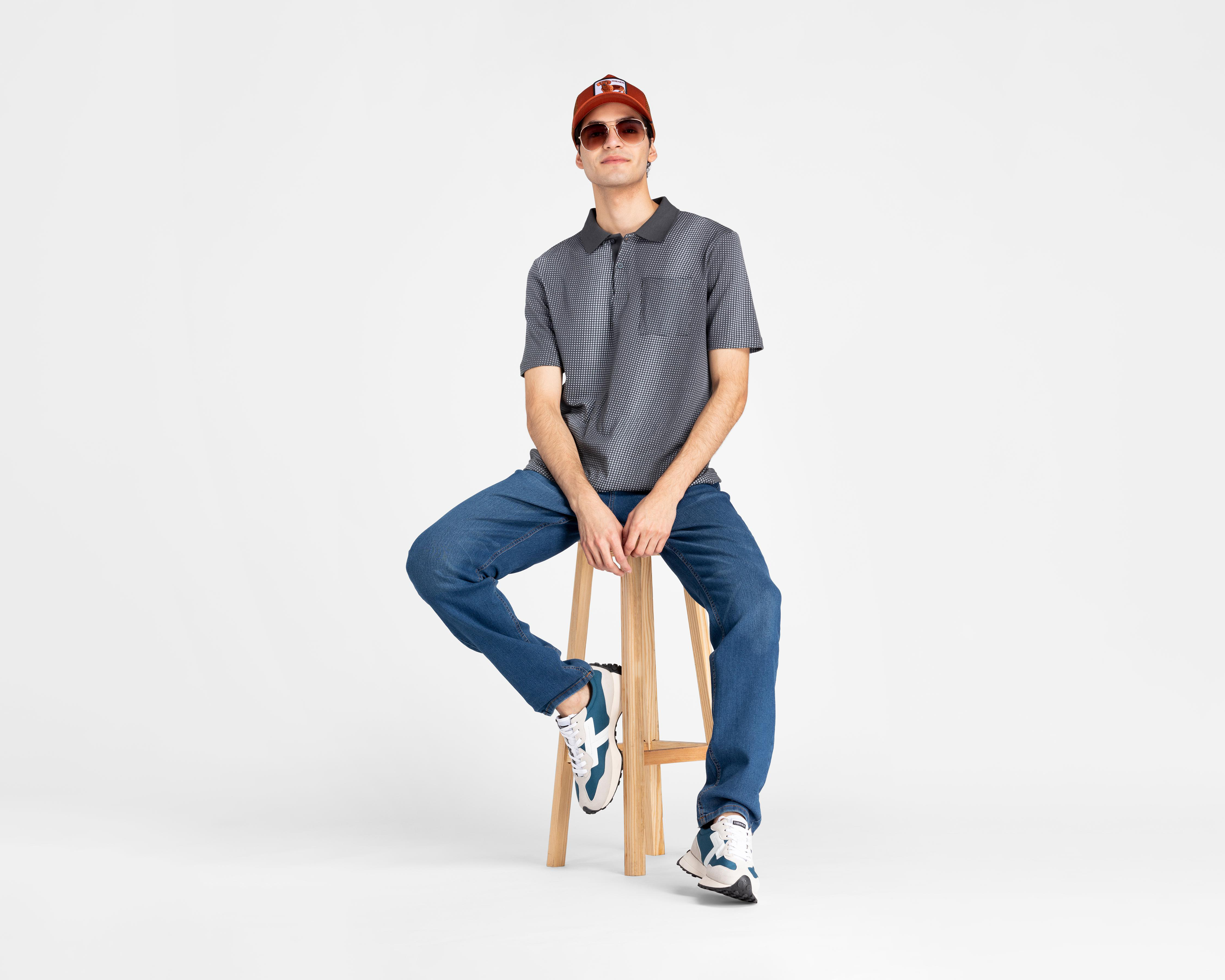 Foto 2 | Playera Polo Refill Gris para Hombre