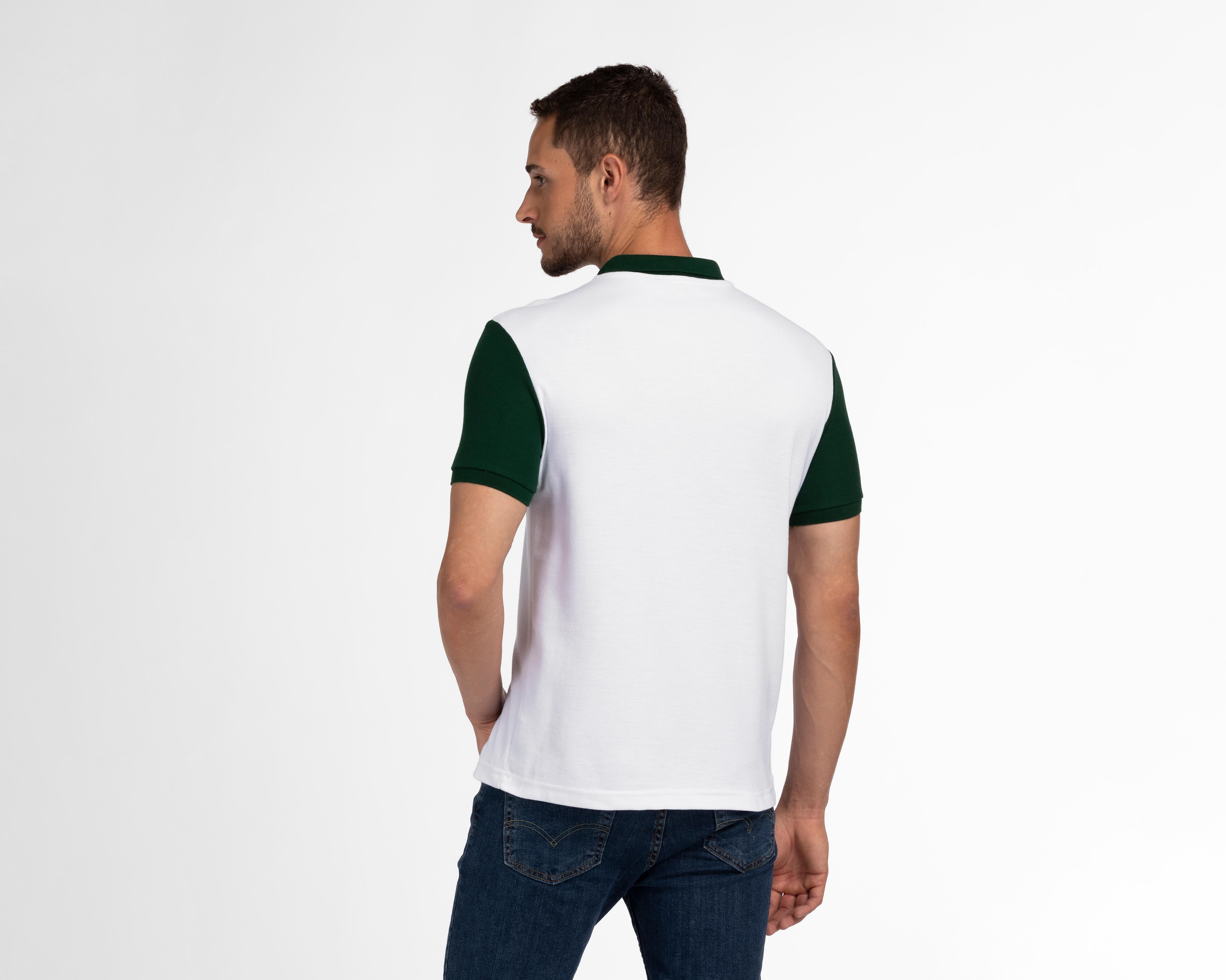 Foto 3 pulgar | Playera Polo York Team Polo Club Blanca con Mangas Negras para Hombre