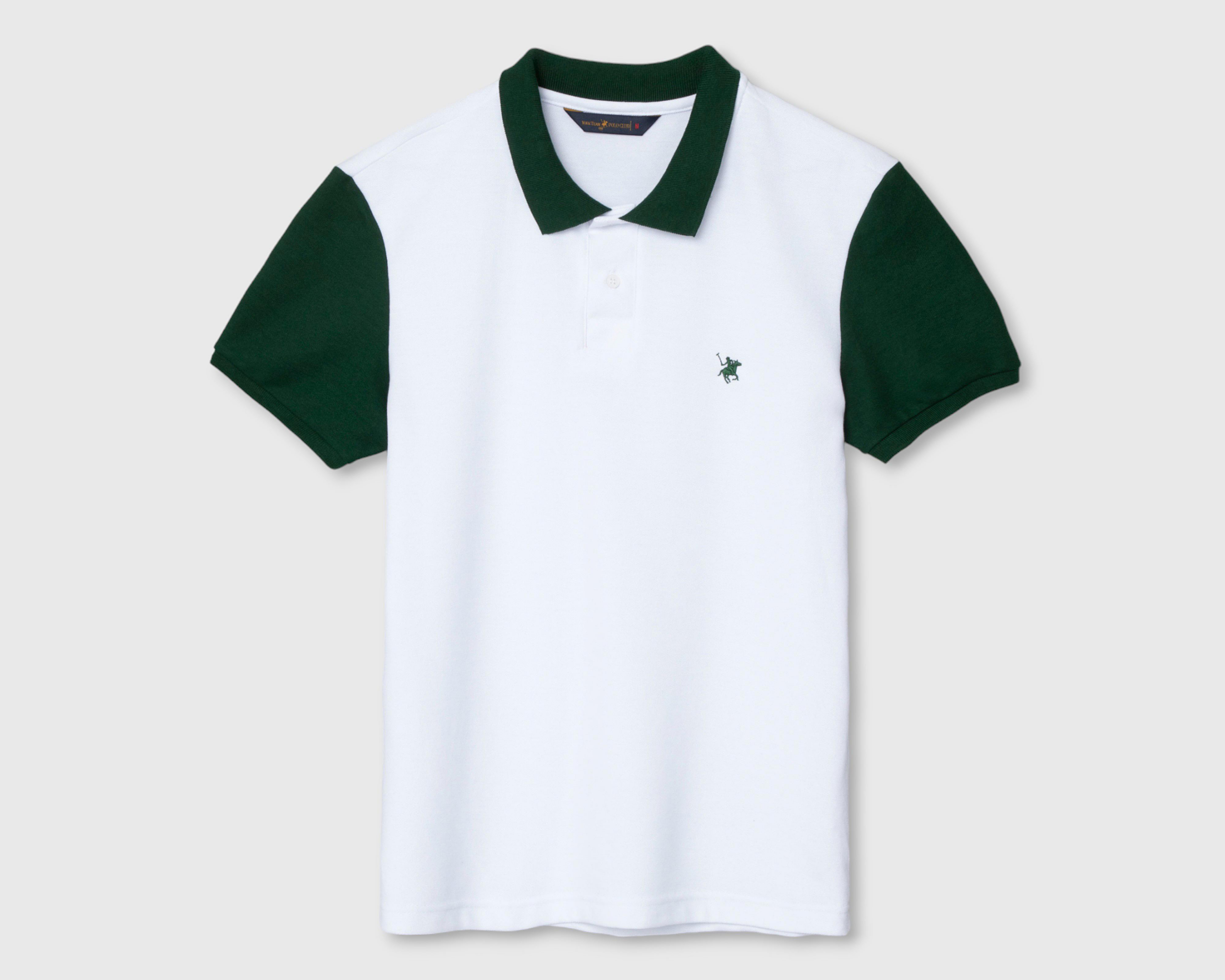 Foto 4 | Playera Polo York Team Polo Club Blanca con Mangas Negras para Hombre