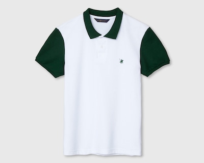 Foto 4 | Playera Polo York Team Polo Club Blanca con Mangas Negras para Hombre