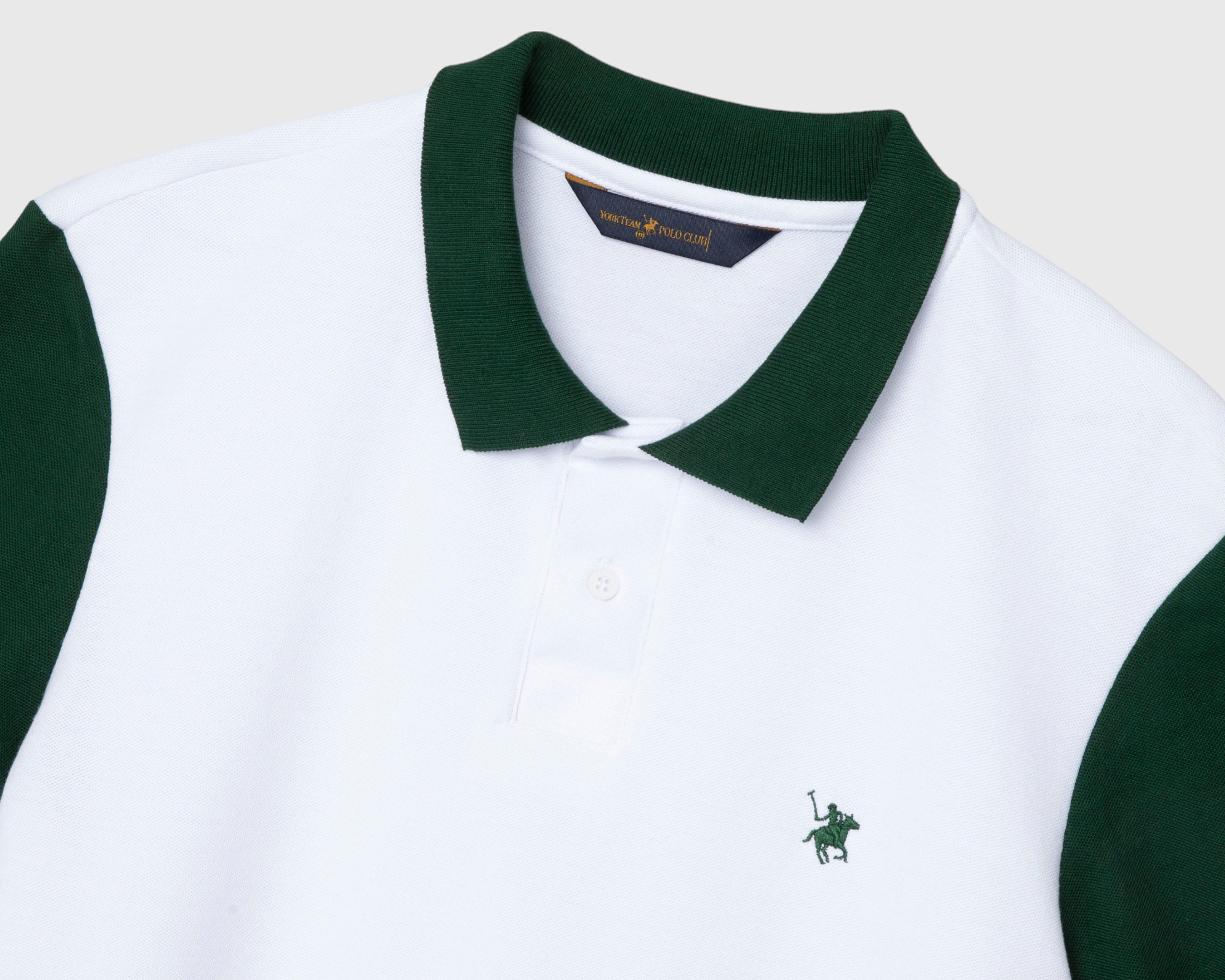 Foto 7 pulgar | Playera Polo York Team Polo Club Blanca con Mangas Negras para Hombre