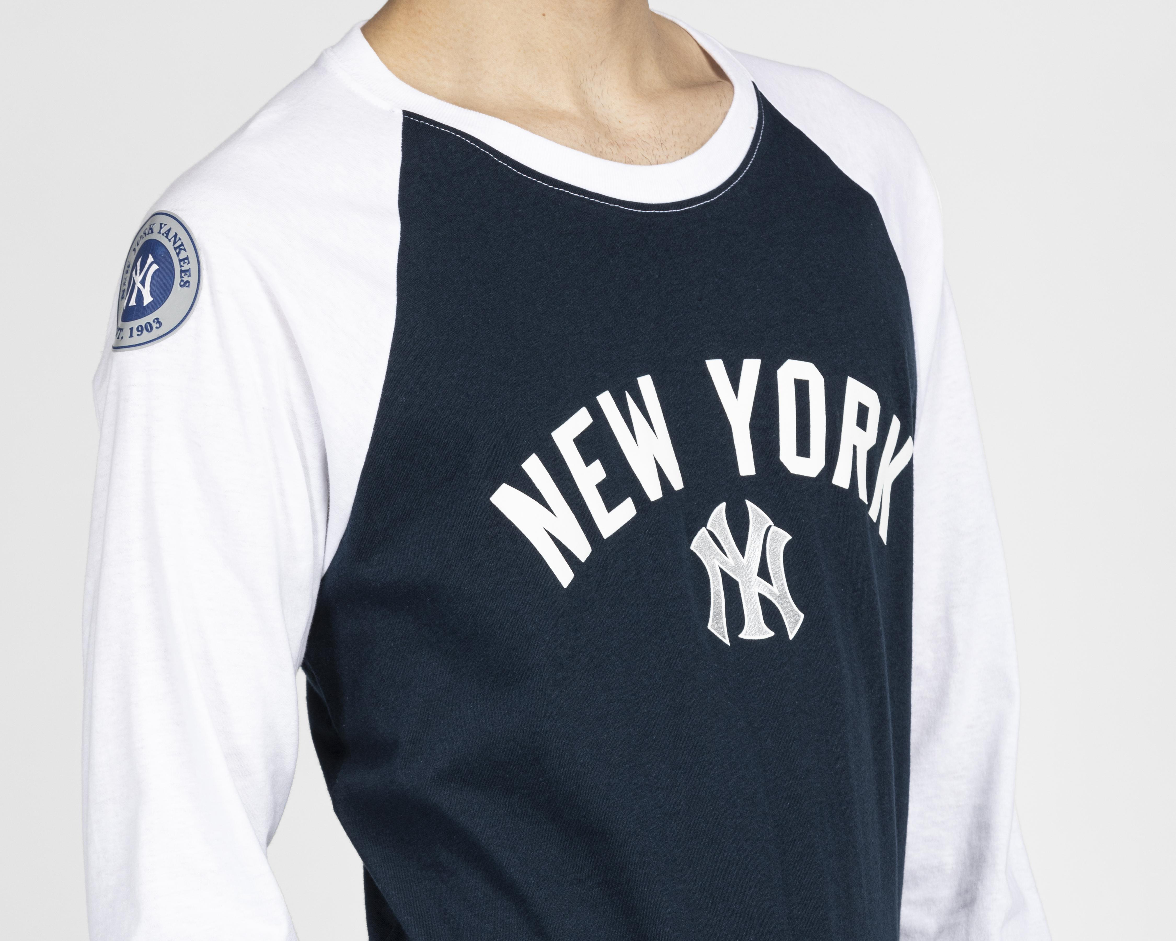 Foto 4 pulgar | Playera MLB New York Yankees Cuello Redondo