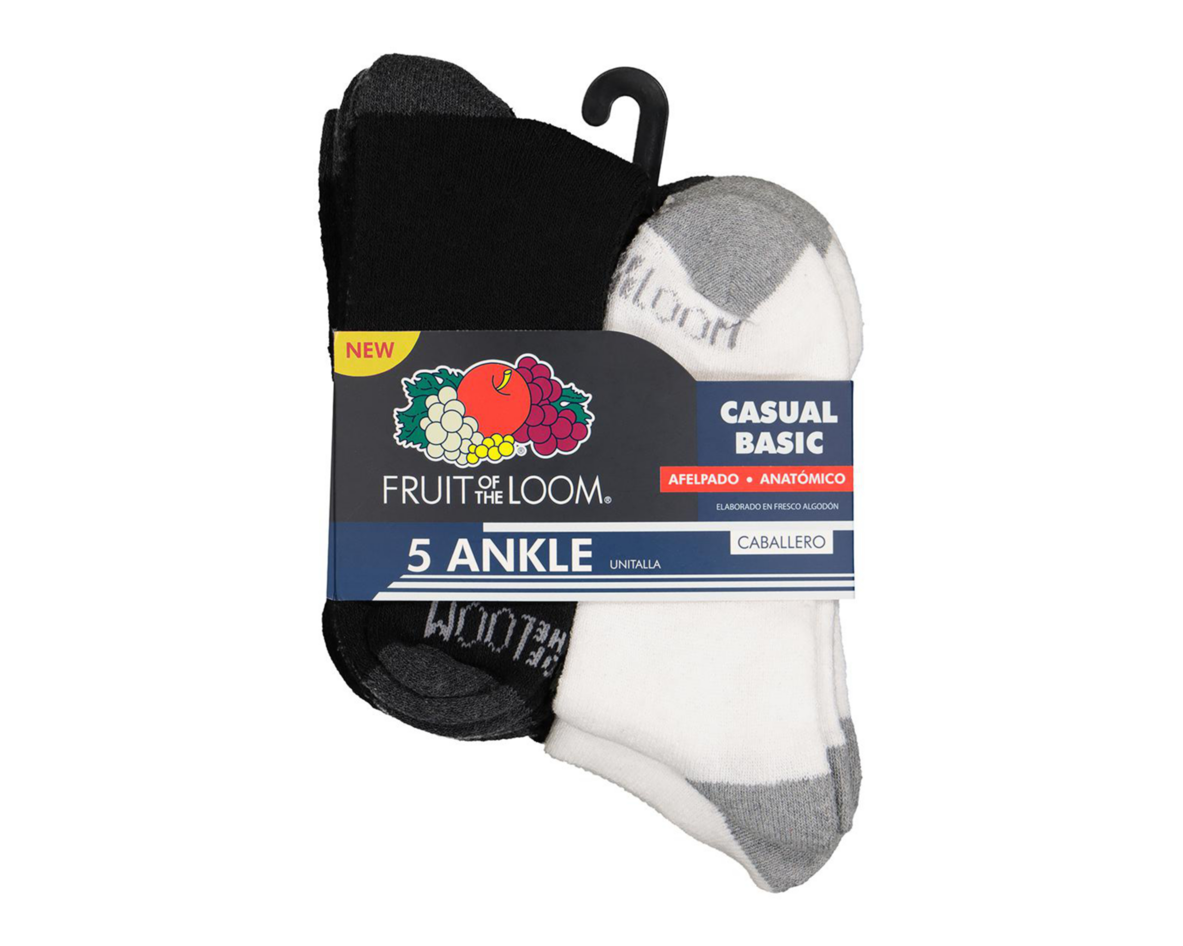 Foto 4 pulgar | Calcetas Deportivas Tobilleras Fruit of the Loom para Hombre 5 Pares