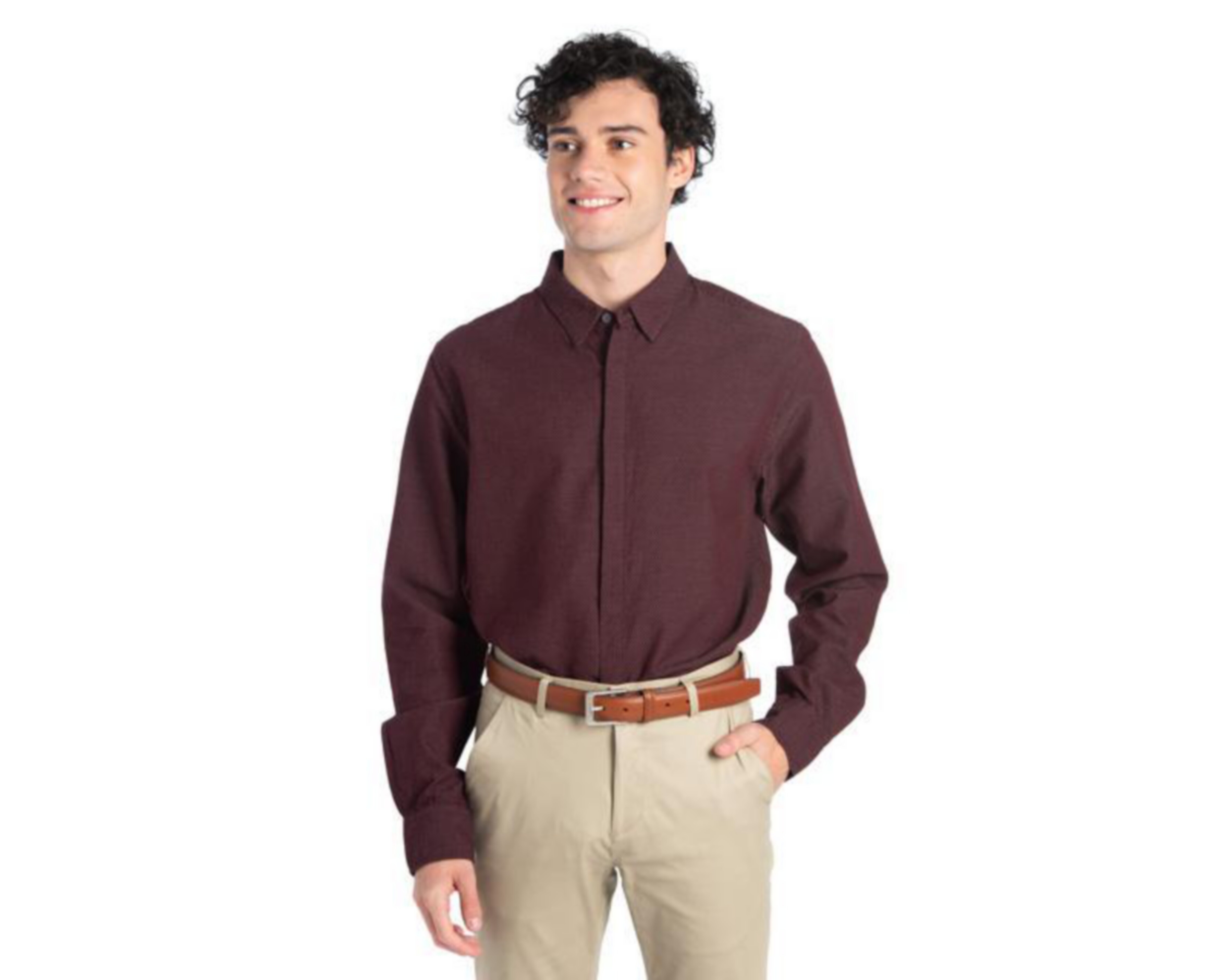 Foto 1|Camisa Manga Larga color Tinto marca Thinner Men para Hombre