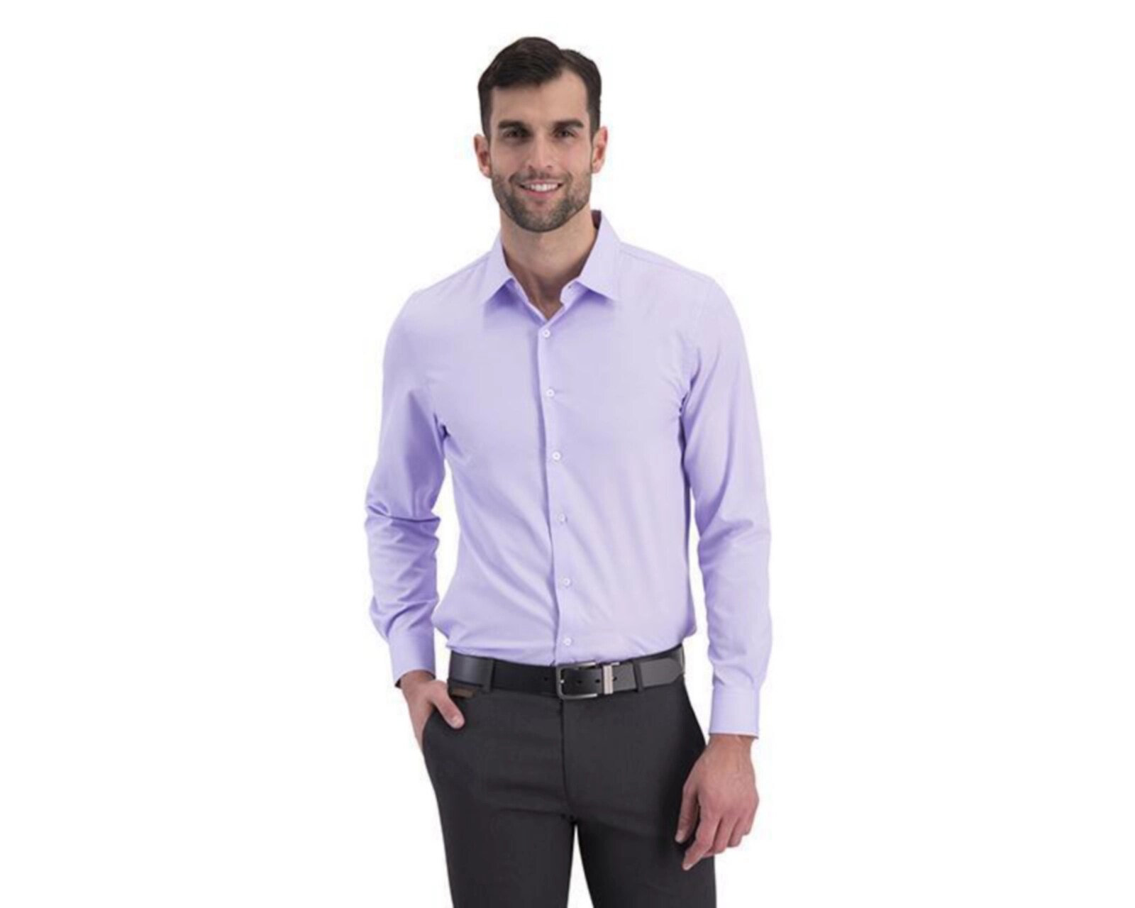 camisa lila hombre