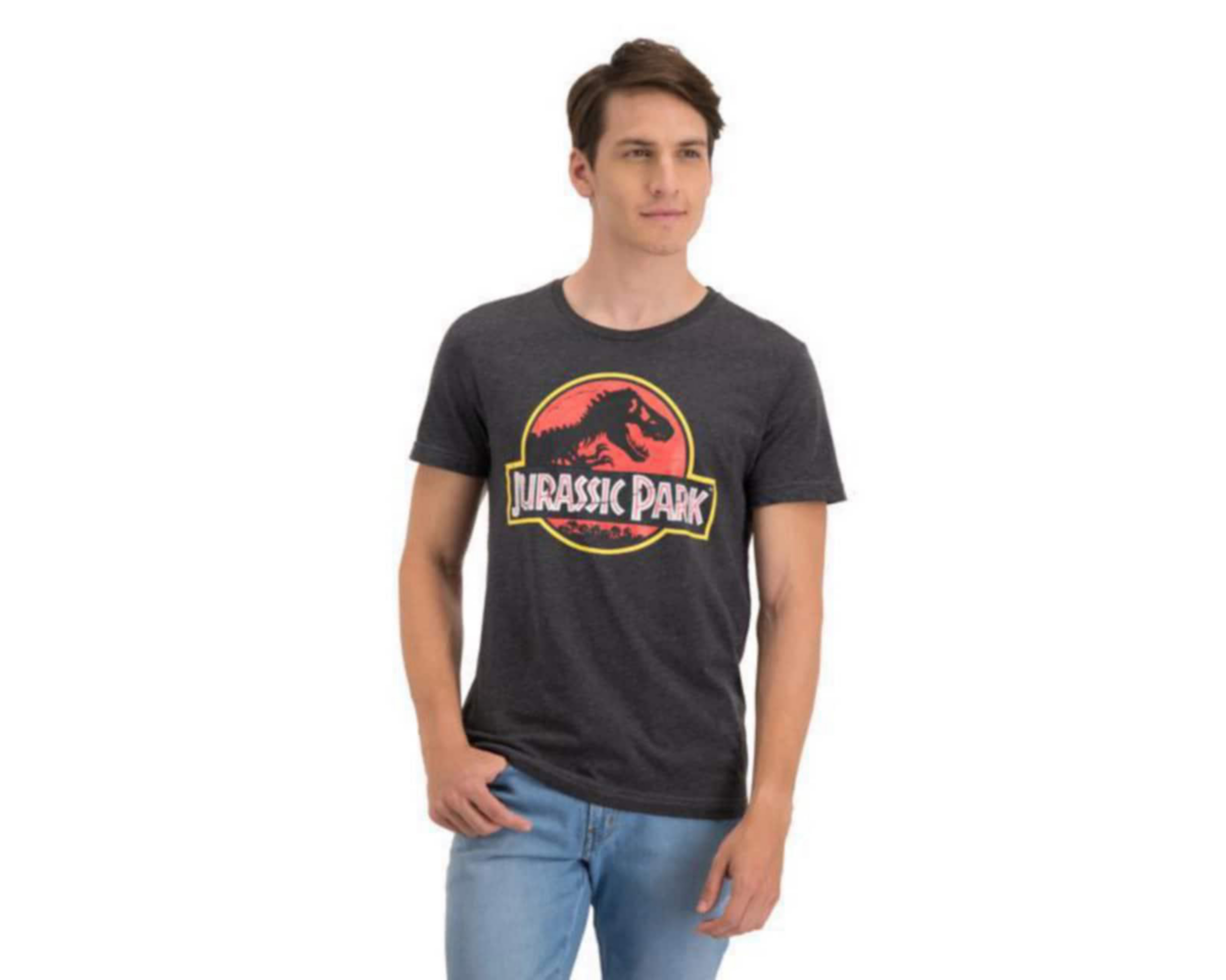 Playera Cuello Redondo Gris marca Jurassic World para Hombre