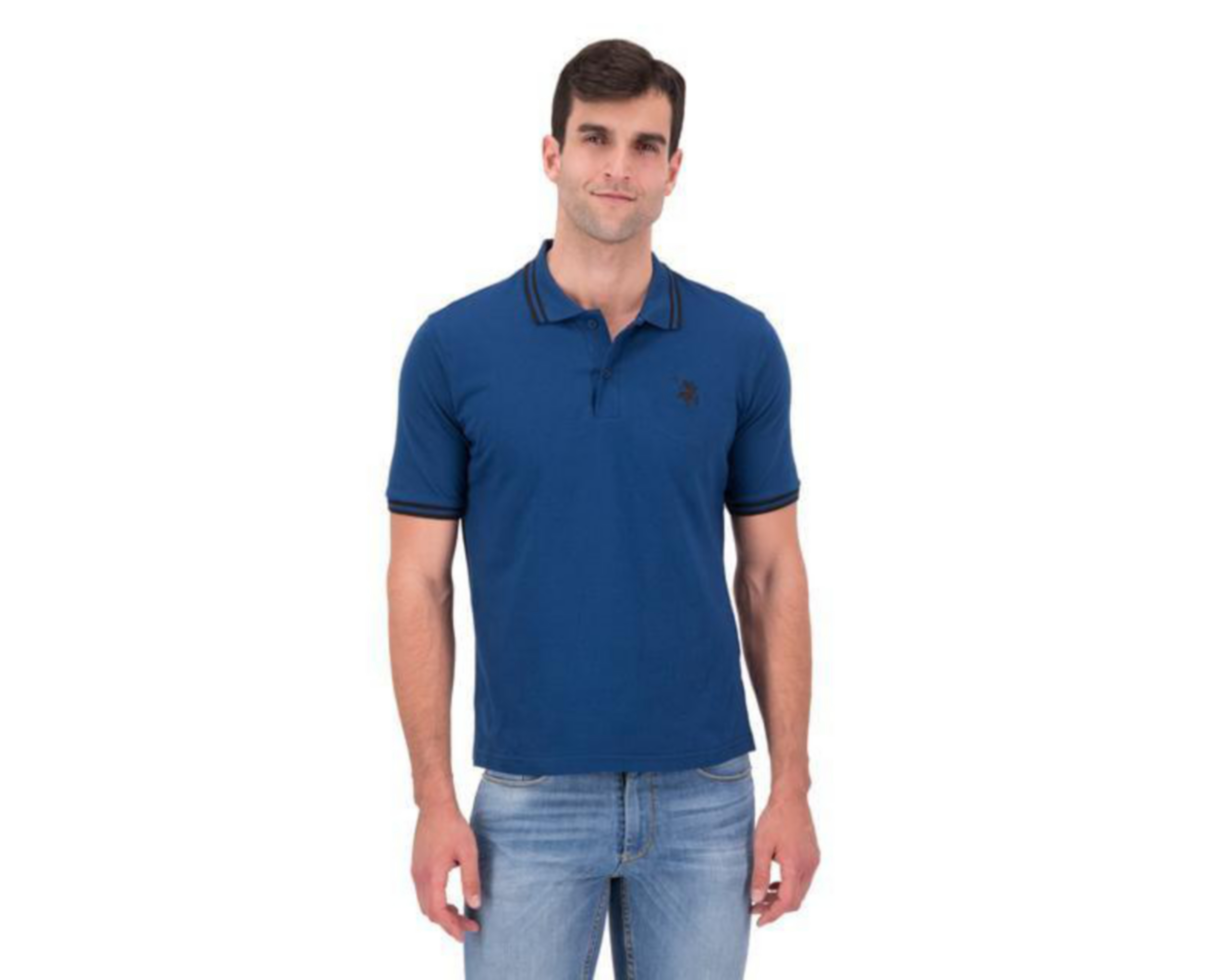 Foto 2 pulgar | Playera tipo Polo Azul marca York Team Polo Club para Hombre