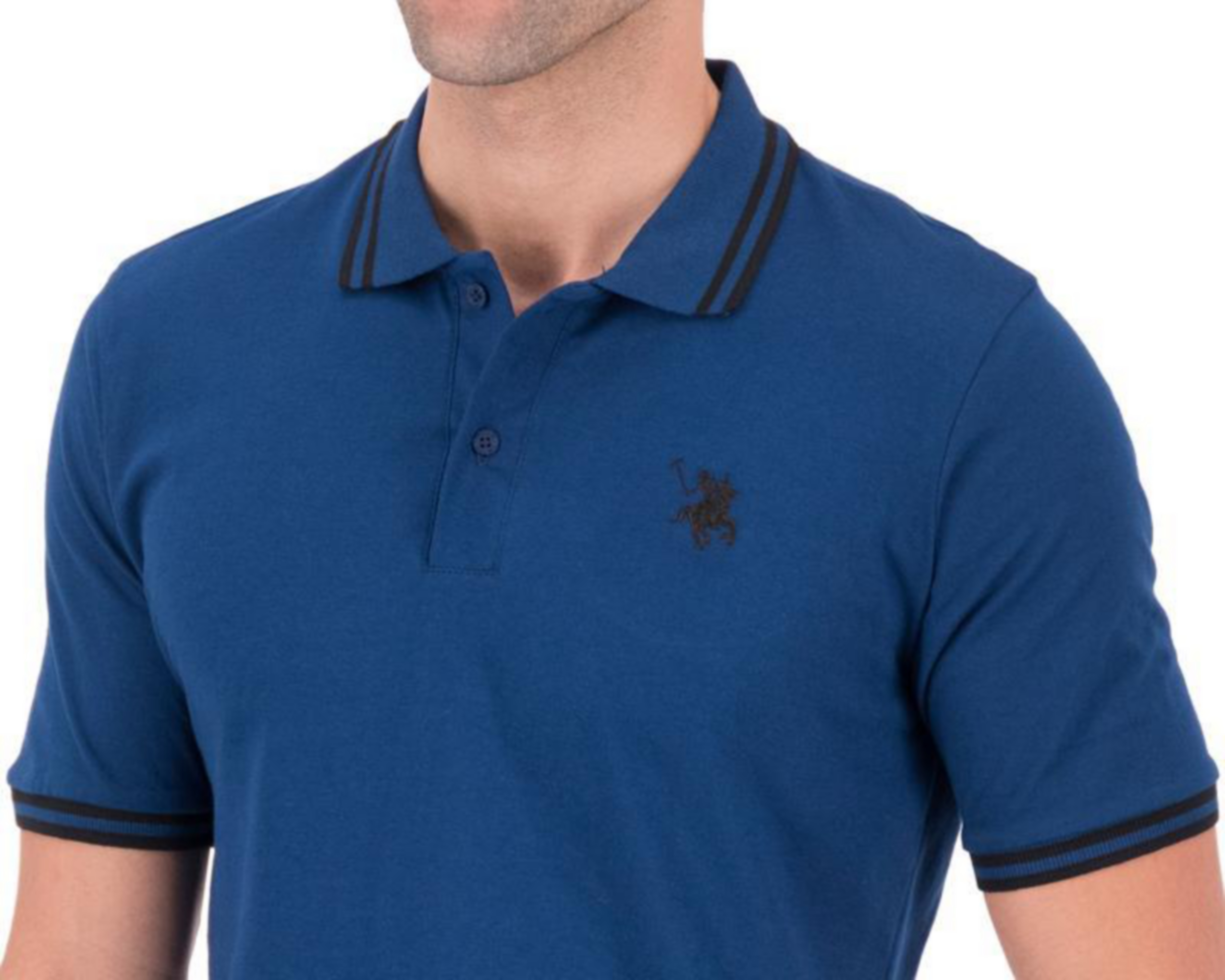 Foto 4 pulgar | Playera tipo Polo Azul marca York Team Polo Club para Hombre