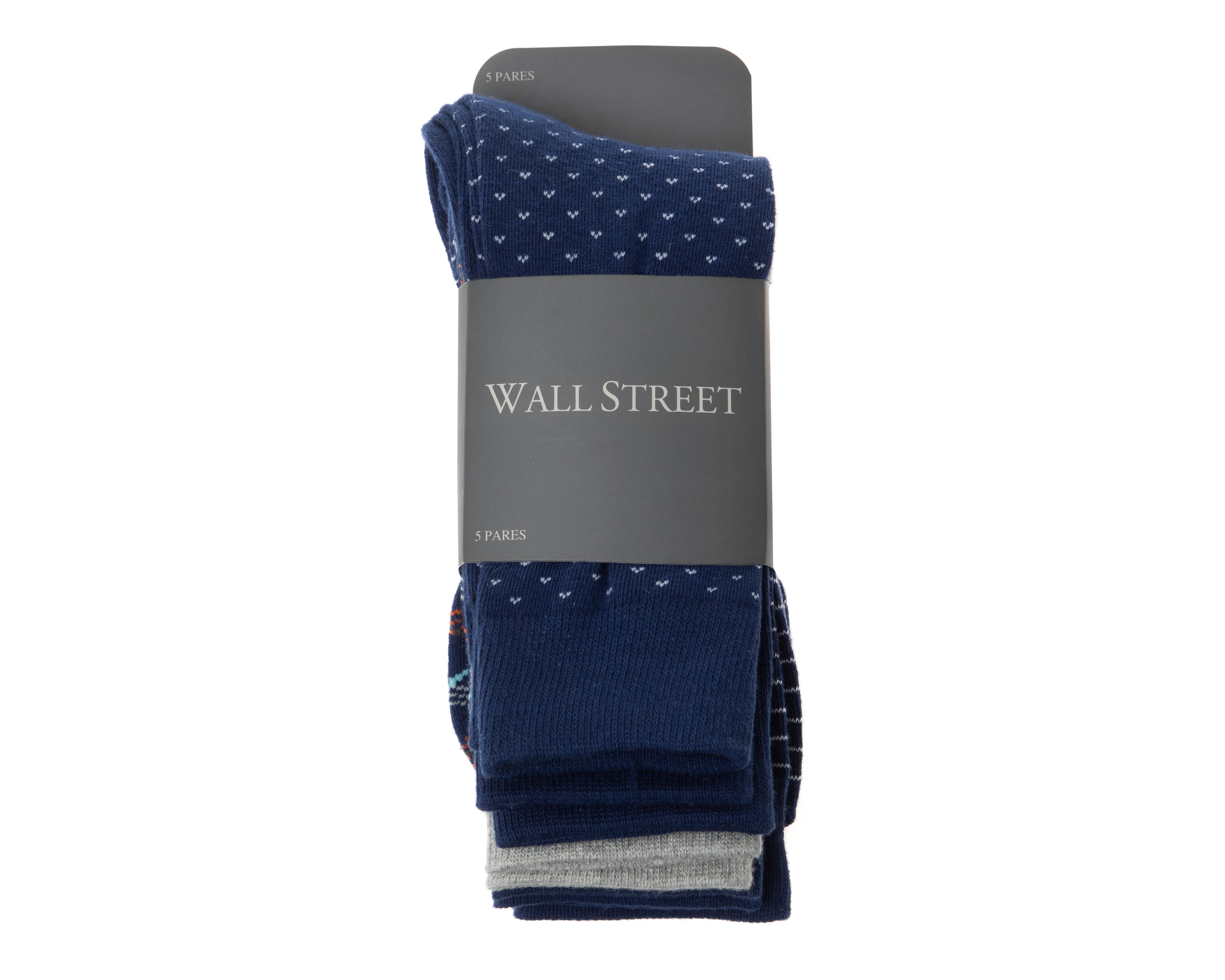 Foto 4 pulgar | Calcetas Tobilleras Wall Street para Hombre 5 Pares