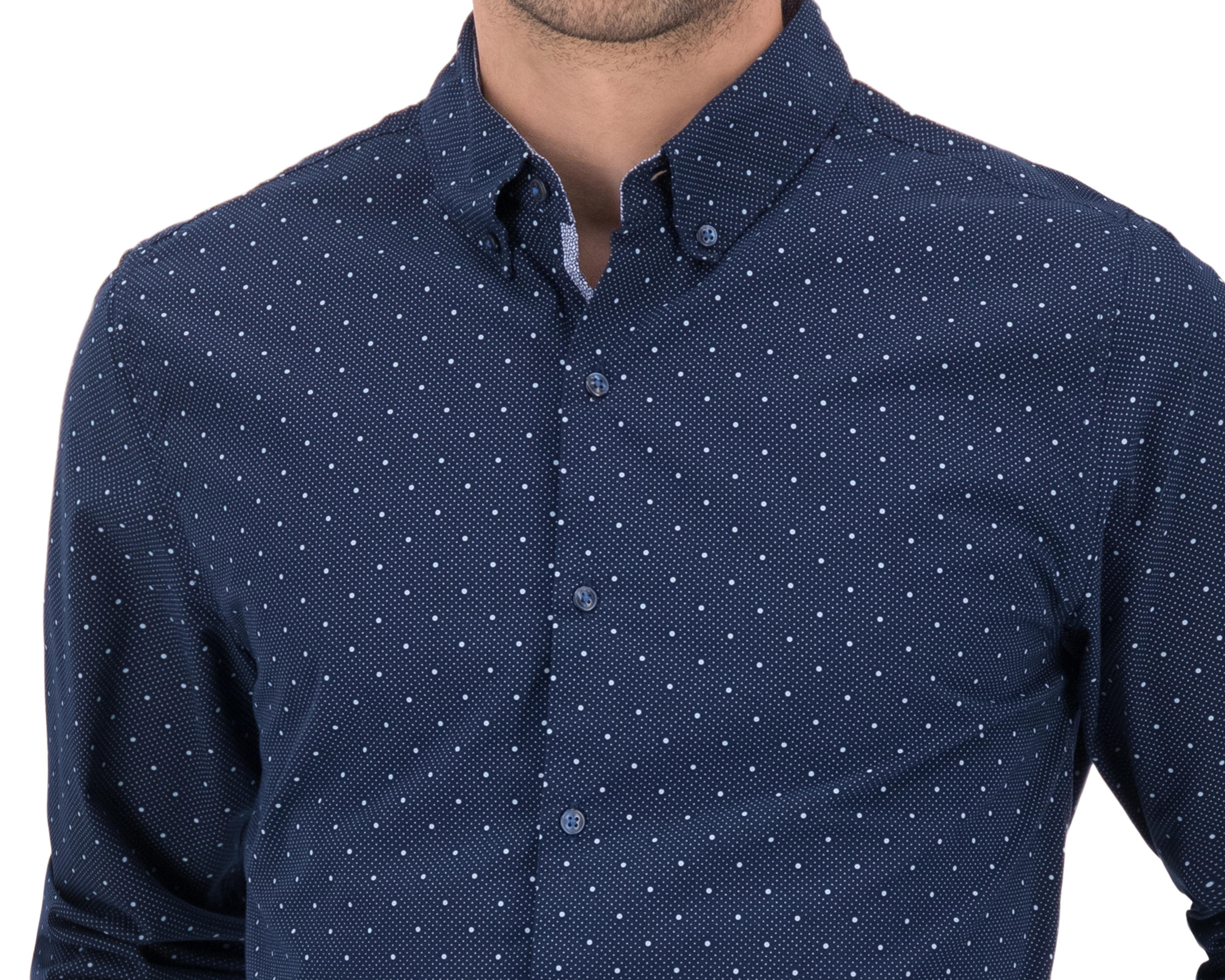 Foto 4 pulgar | Camisa Casual Wall Street Slim Fit con Miniprint