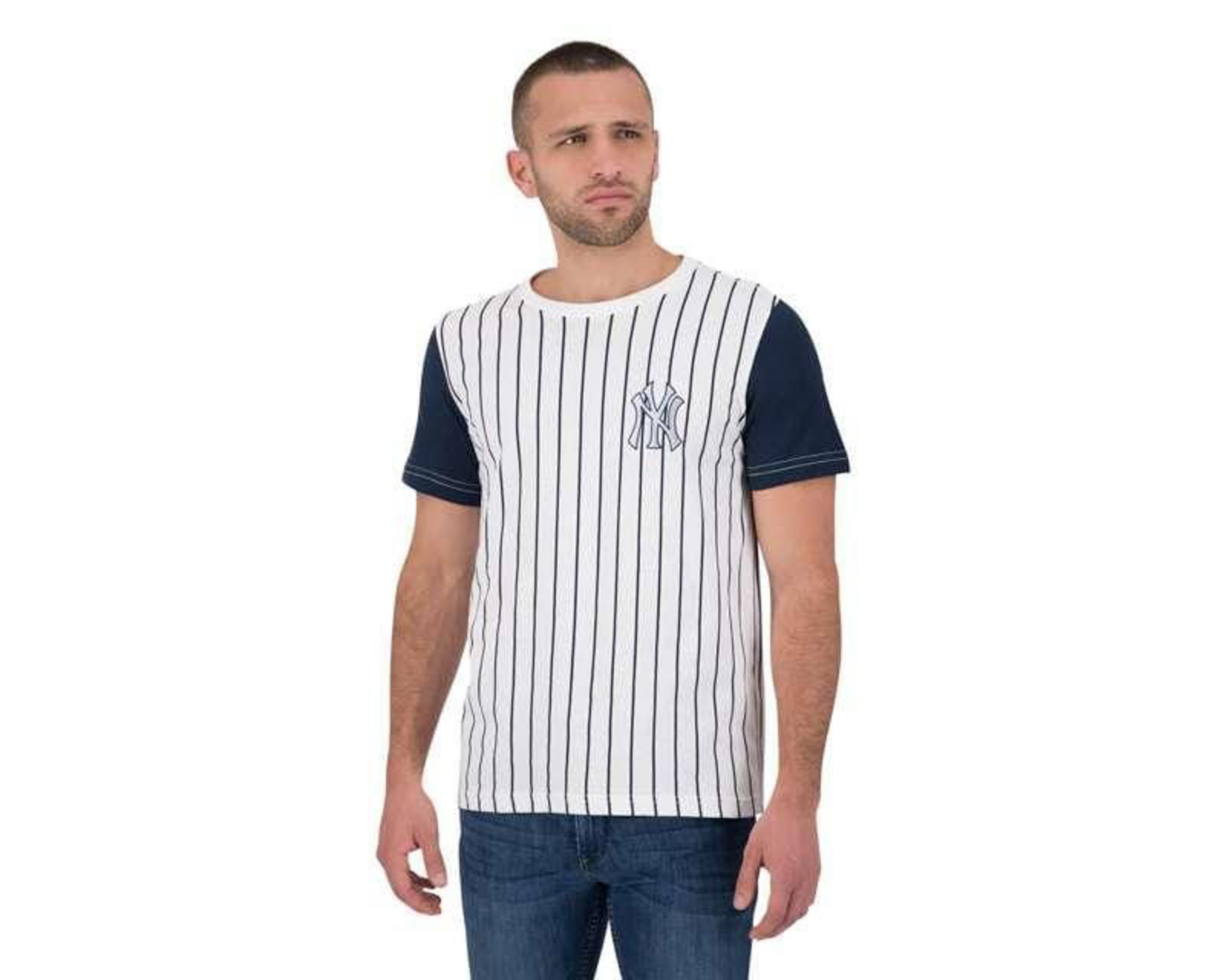 Foto 2 pulgar | Playera Cuello Redondo Blanca marca MLB para Hombre