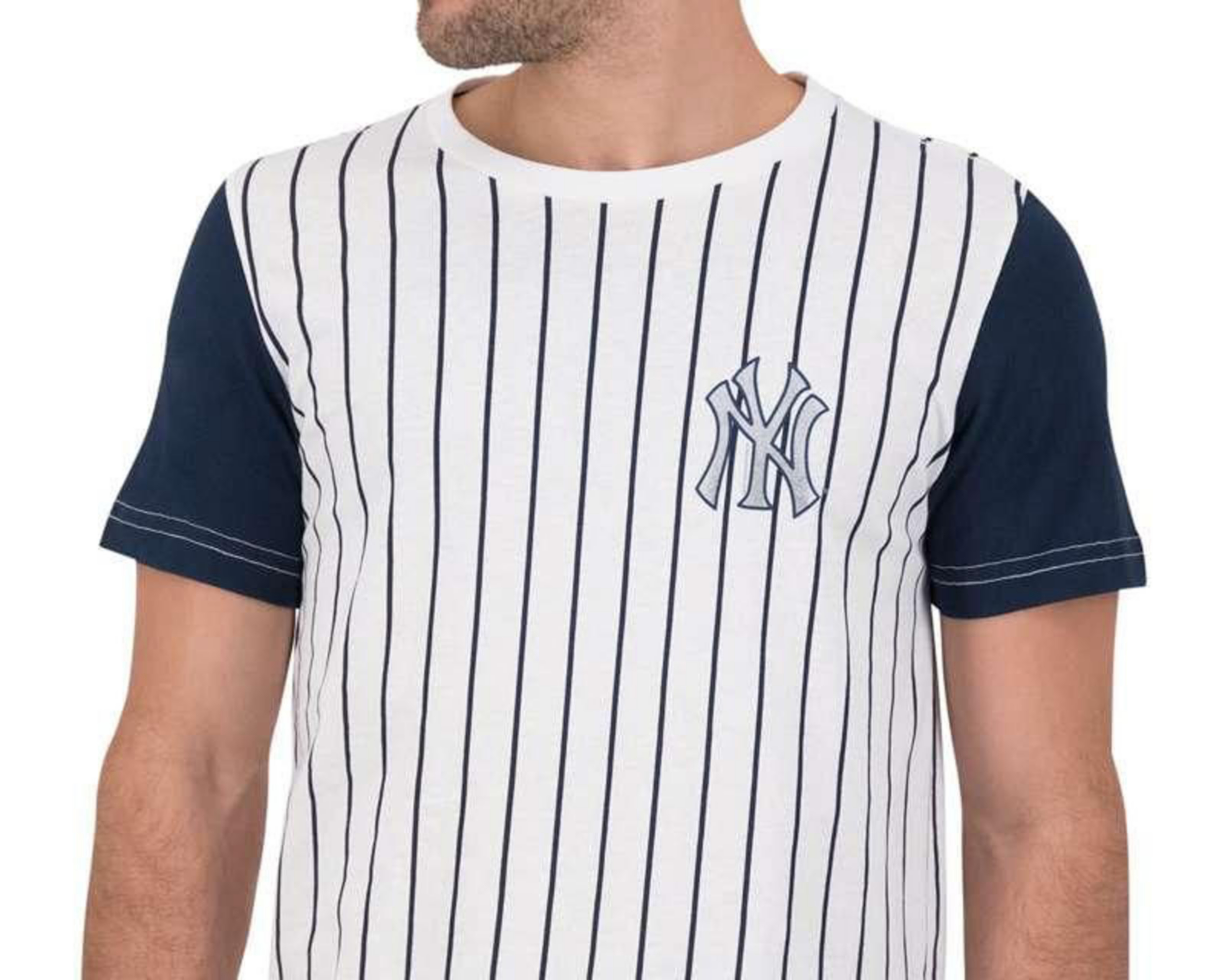 Foto 4 pulgar | Playera Cuello Redondo Blanca marca MLB para Hombre