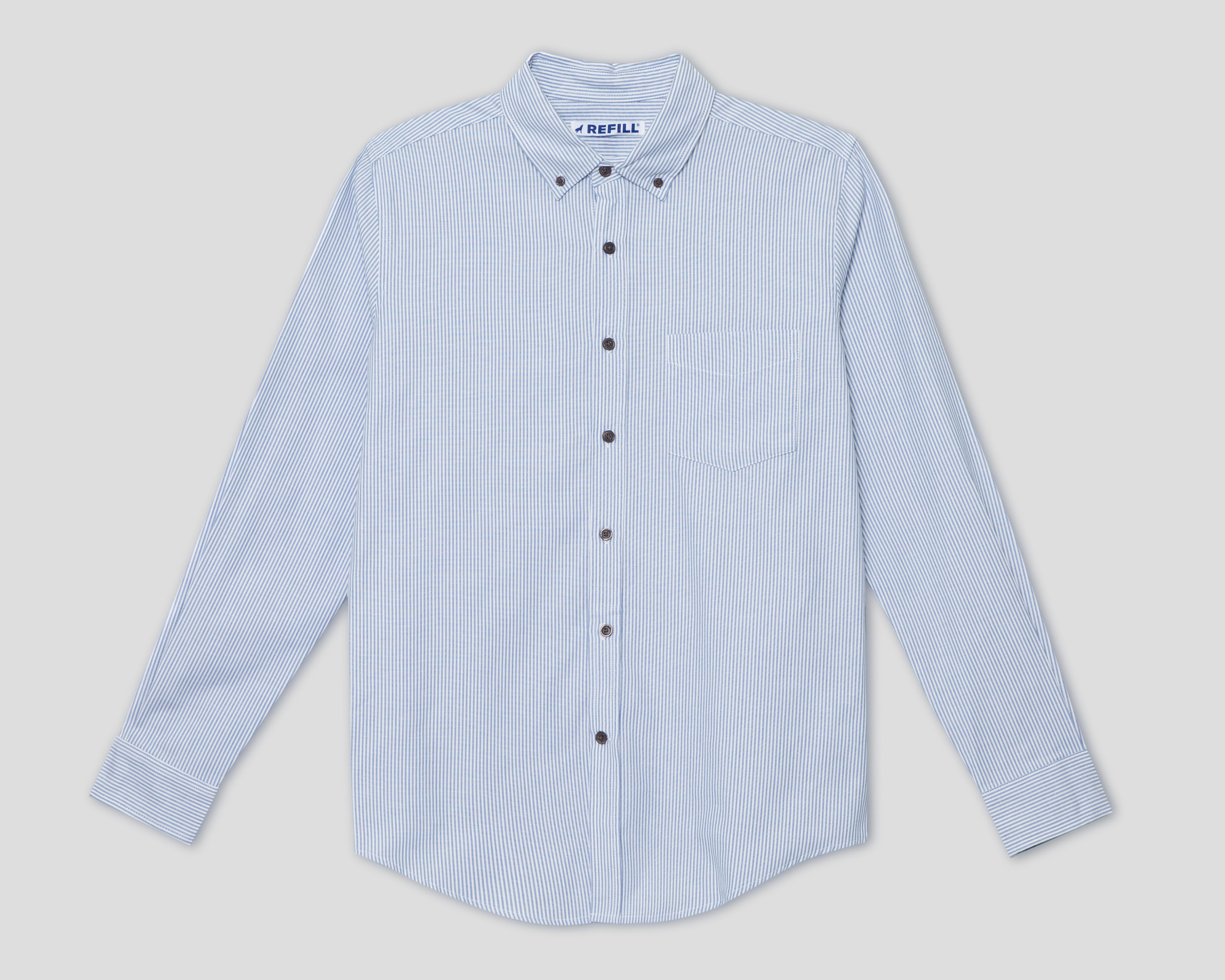 Foto 2 pulgar | Camisa de Vestir Refill Manga Larga Cuello Americano para Hombre