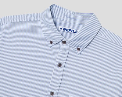 Foto 3 | Camisa de Vestir Refill Manga Larga Cuello Americano para Hombre