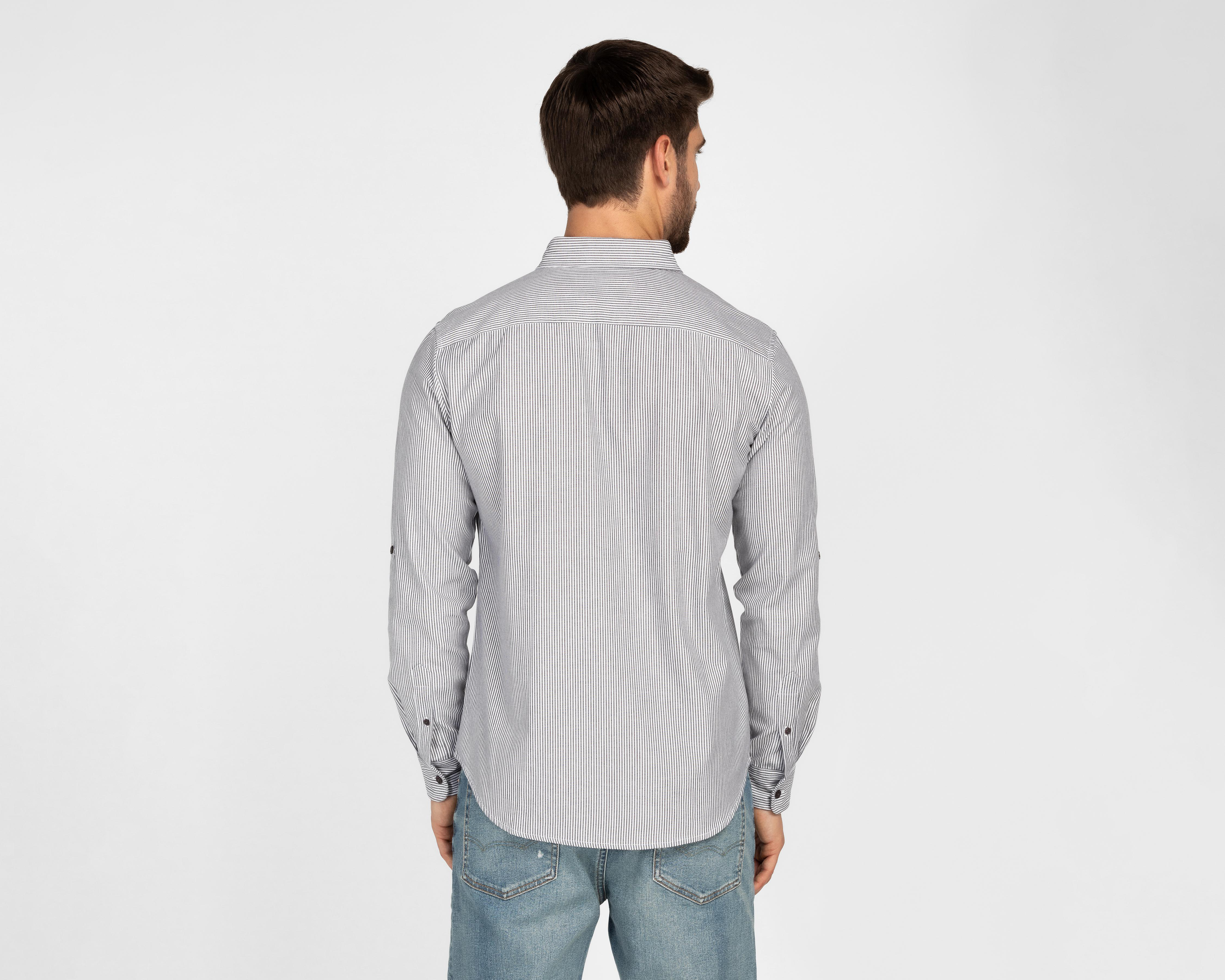 Foto 4 pulgar | Camisa de Vestir Refill Manga Larga Cuello Americano para Hombre