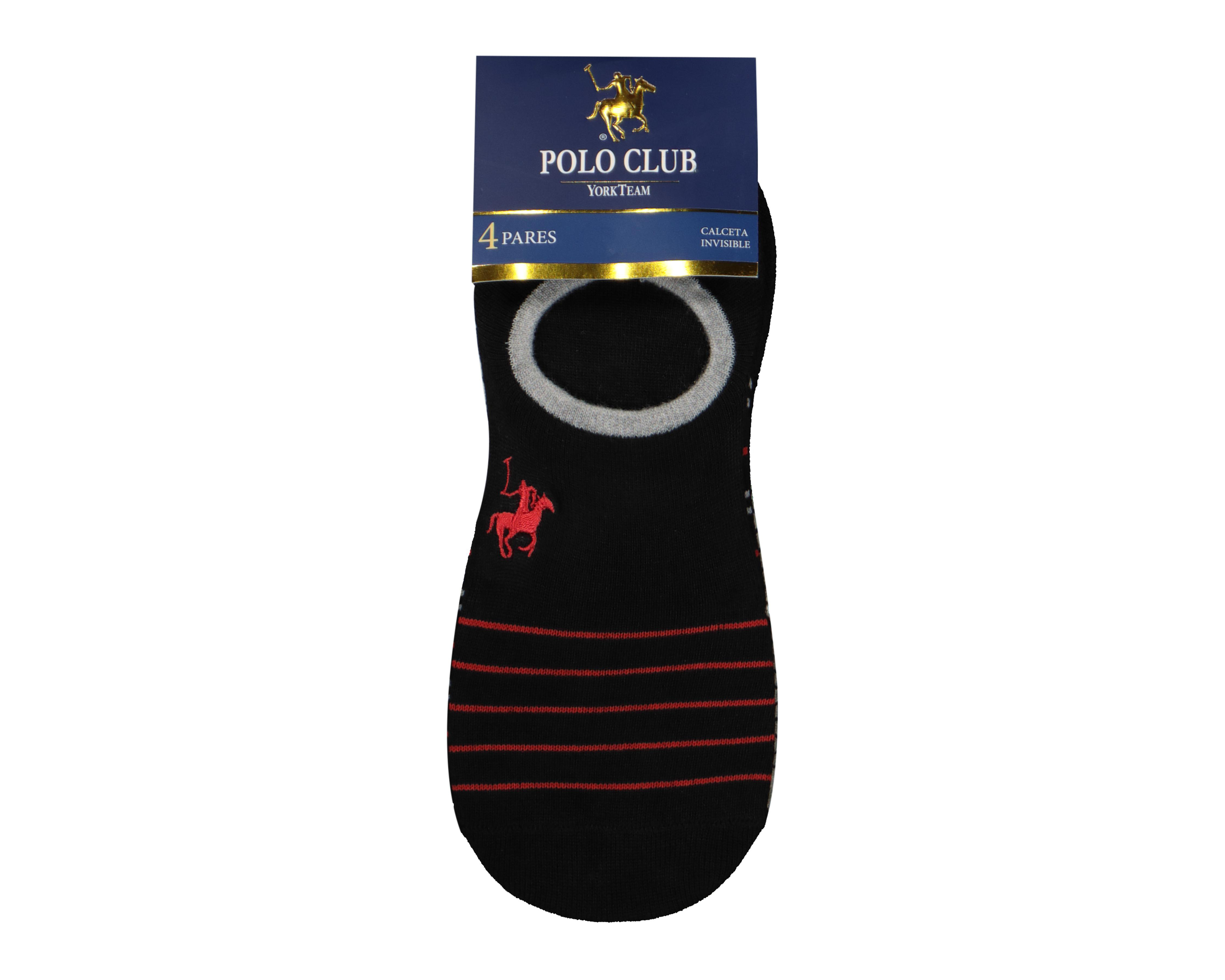 Foto 4 pulgar | Calcetas Invisibles York Team Polo Club para Hombre 4 Pares